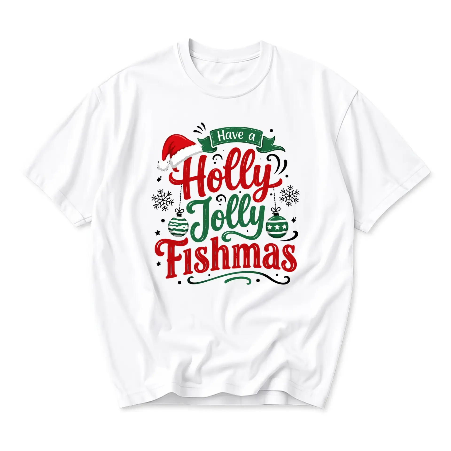 Funny Shirt Have a Fishmas Holiday Graphic Tee Unisex Casual Crew Neck