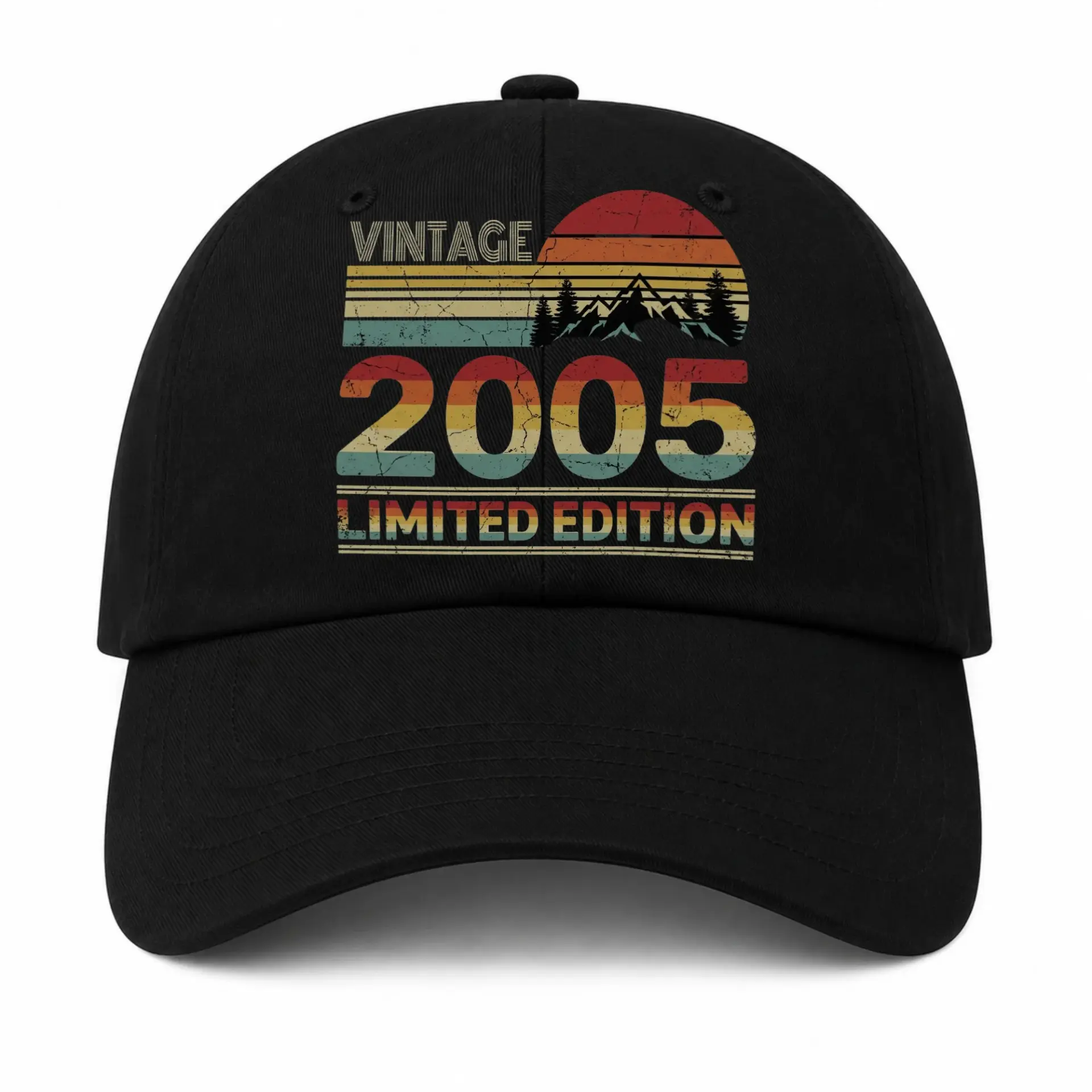 Baseball Cap Vintage 2005 Limited Edition Retro Sunset Mountain Graphic