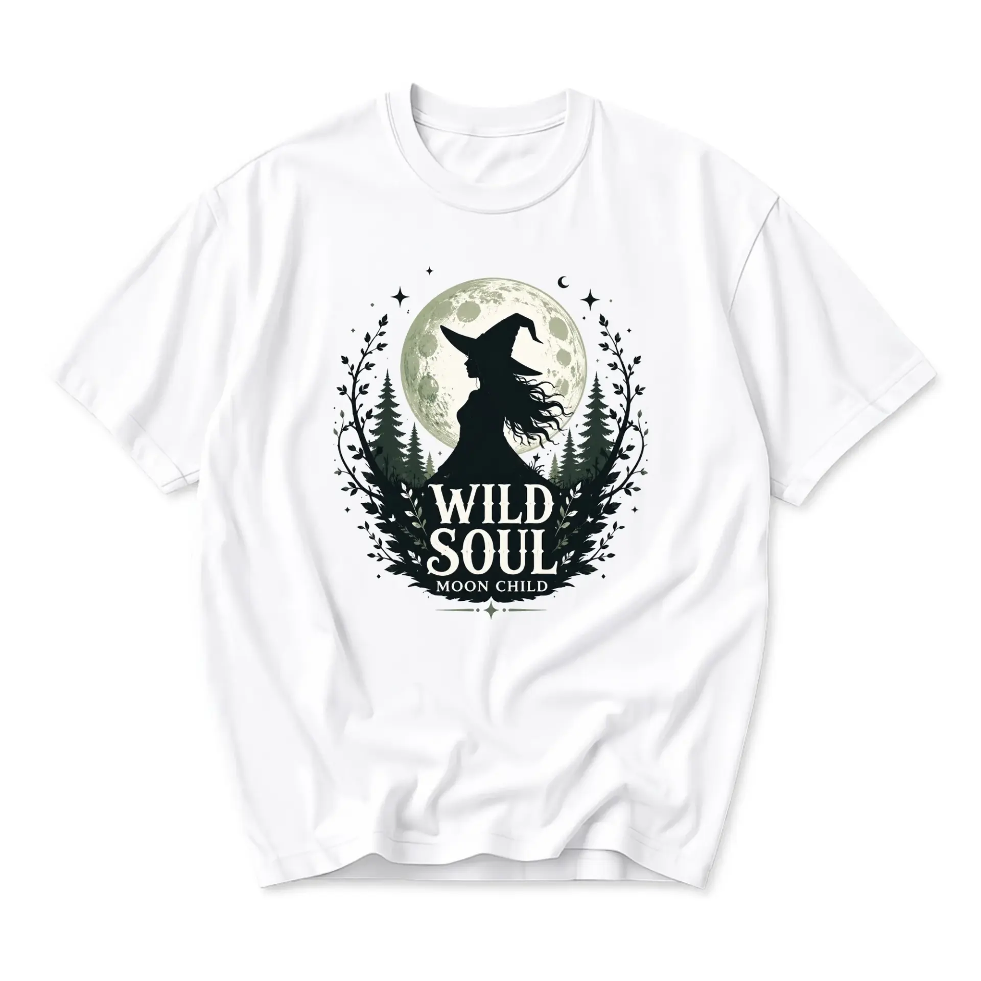 T-shirt Wild Soul Moon Child Graphic Print Unisex Crew Neck Tee Comfortable Casual Everyday Short Sleeve Cotton Top