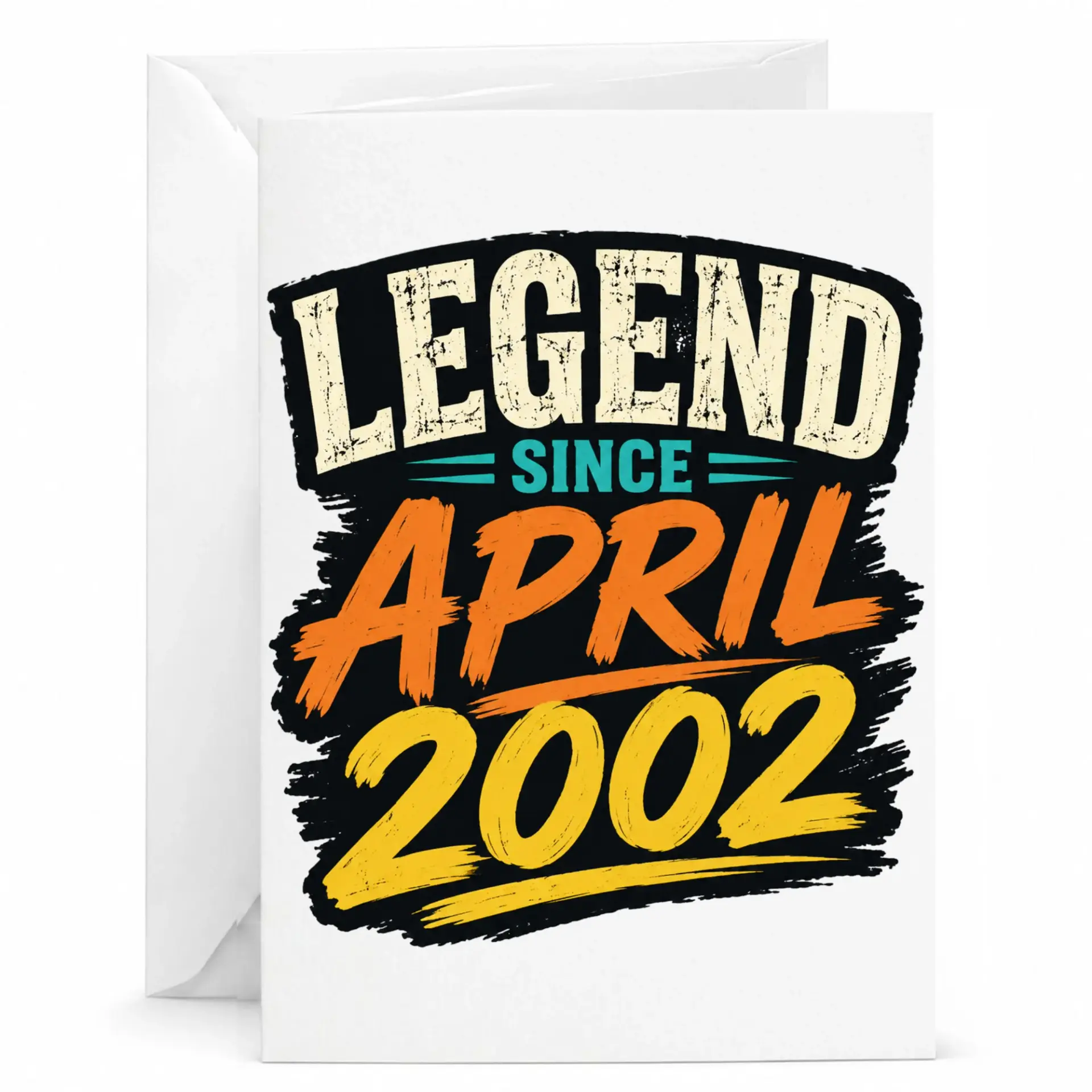 Birthday Card Legend Since April 2002 Retro Vintage Style Greeting Card for Milestone Birthdays and Celebrations