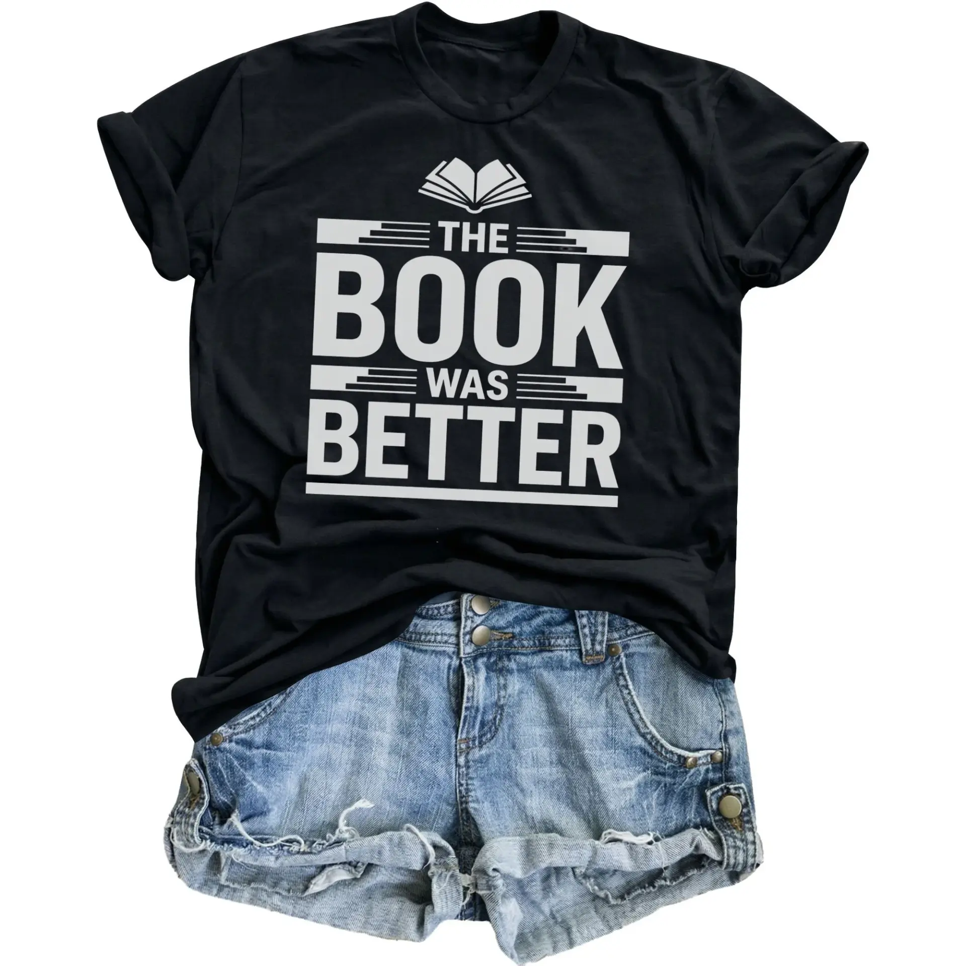 Graphic Tee the Book Was Better Unisex Shirt Literary Reader Enthusiast Gift Soft Cotton Crew Neck Top for Casual Wear