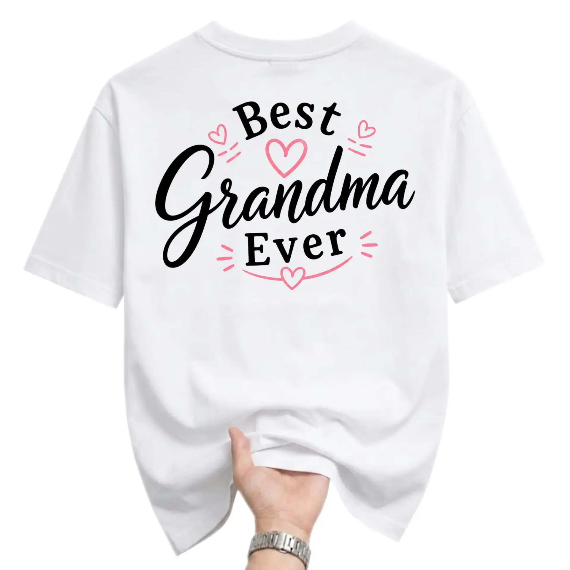 Funny Shirt Best Grandma Ever Graphic Tee Casual Unisex Crew Neck Top Soft