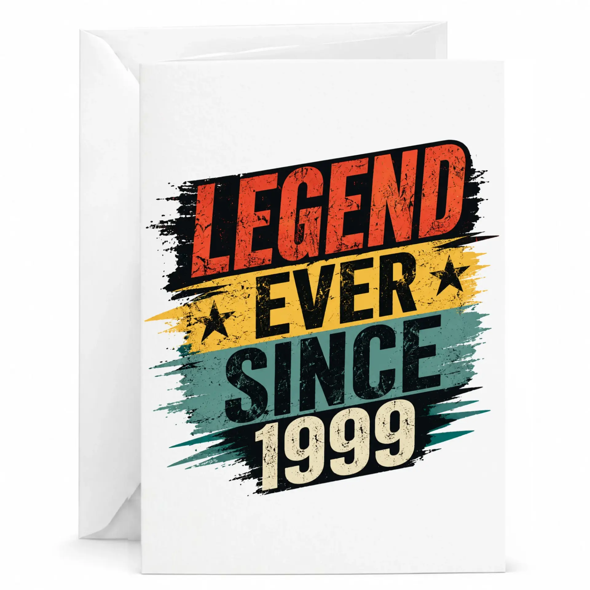 Birthday Card Legend Ever Since 1999 Vintage Retro Style Greeting Card for Milestone Celebration and Birthday Gift