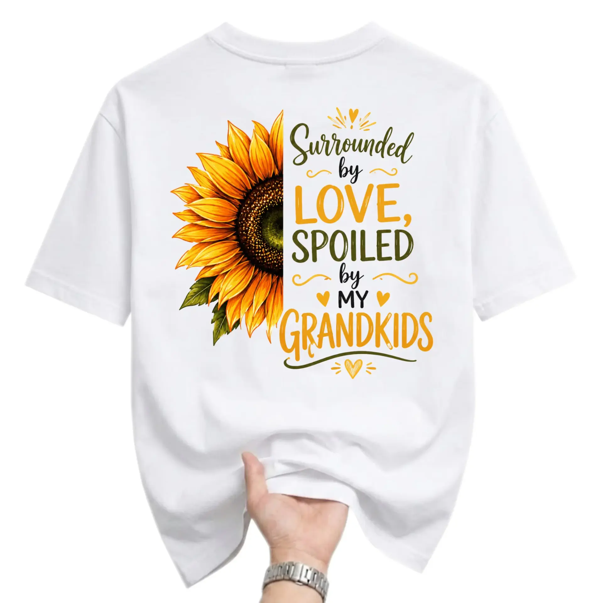 Graphic Tee Unisex Sunflower Print Surrounded by Love Spoiled by My