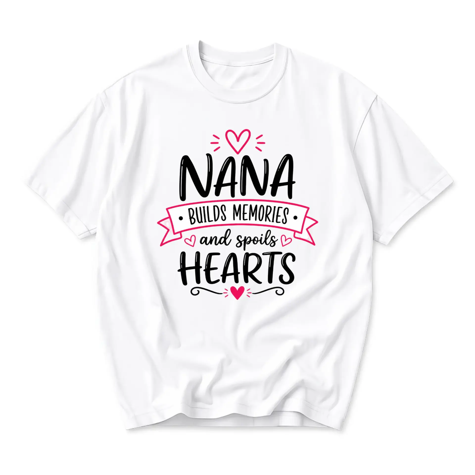 Graphic Tee Nana Builds Memories and Spoils Hearts Unisex Crew Neck Casual