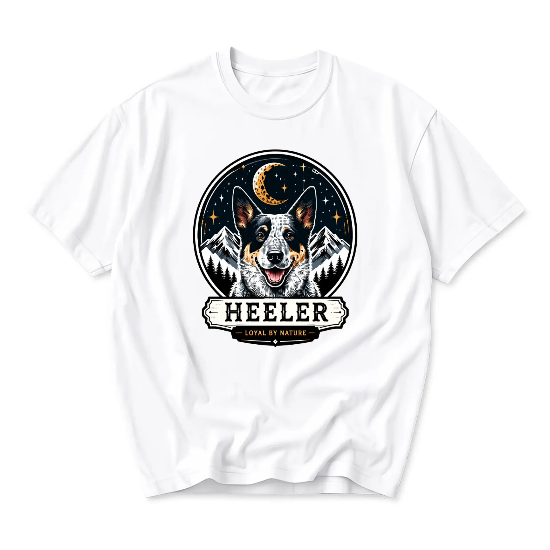 Graphic Tee Heeler Loyal by Dog Lover Unisex Crew Neck Cotton Blend Shirt