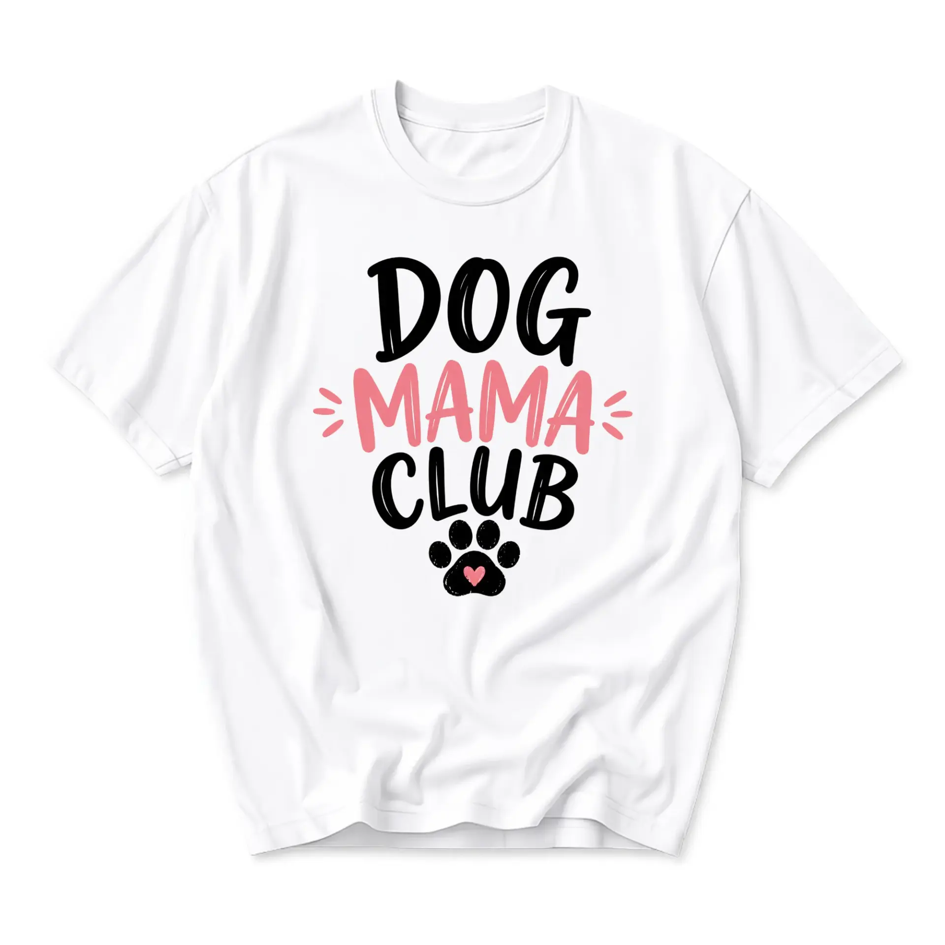 Funny Shirt Dog Mama Club Graphic Printed T-Shirt Casual Unisex Crew Neck