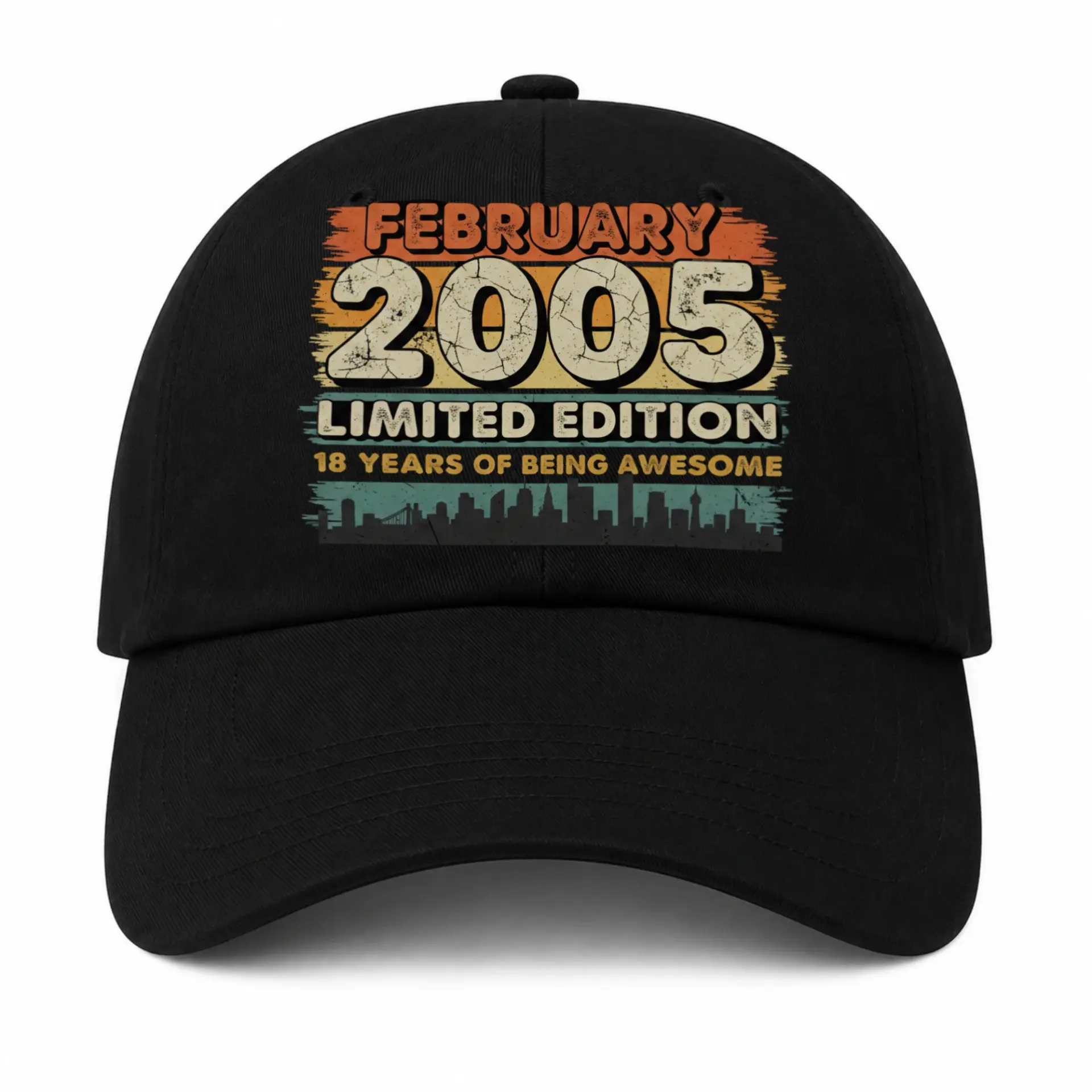 Baseball Cap Retro February 2005 Aesthetic Embroidered Cotton Dad Hat