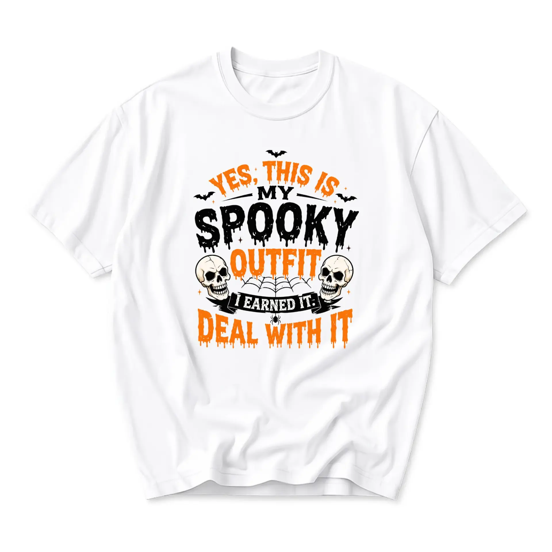 Funny Shirt Spooky Outfit Graphic Tee Unisex Crew Neck Seasonal Holiday Apparel for Halloween Lovers Soft Cotton Top