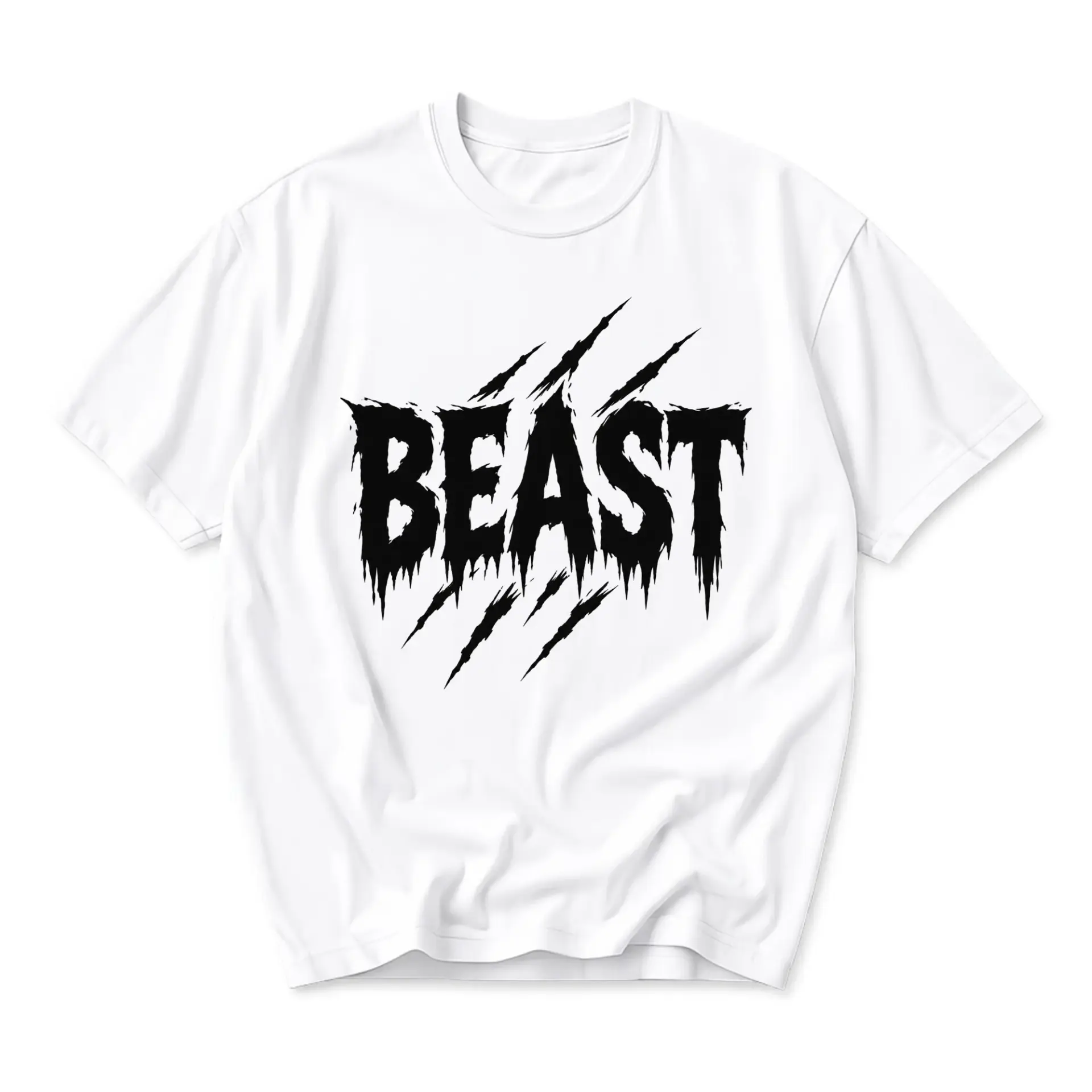 Graphic Tee Beast Claw Scratch Design Unisex Cotton Crew Neck Short Sleeve Shirt for Casual Everyday Apparel