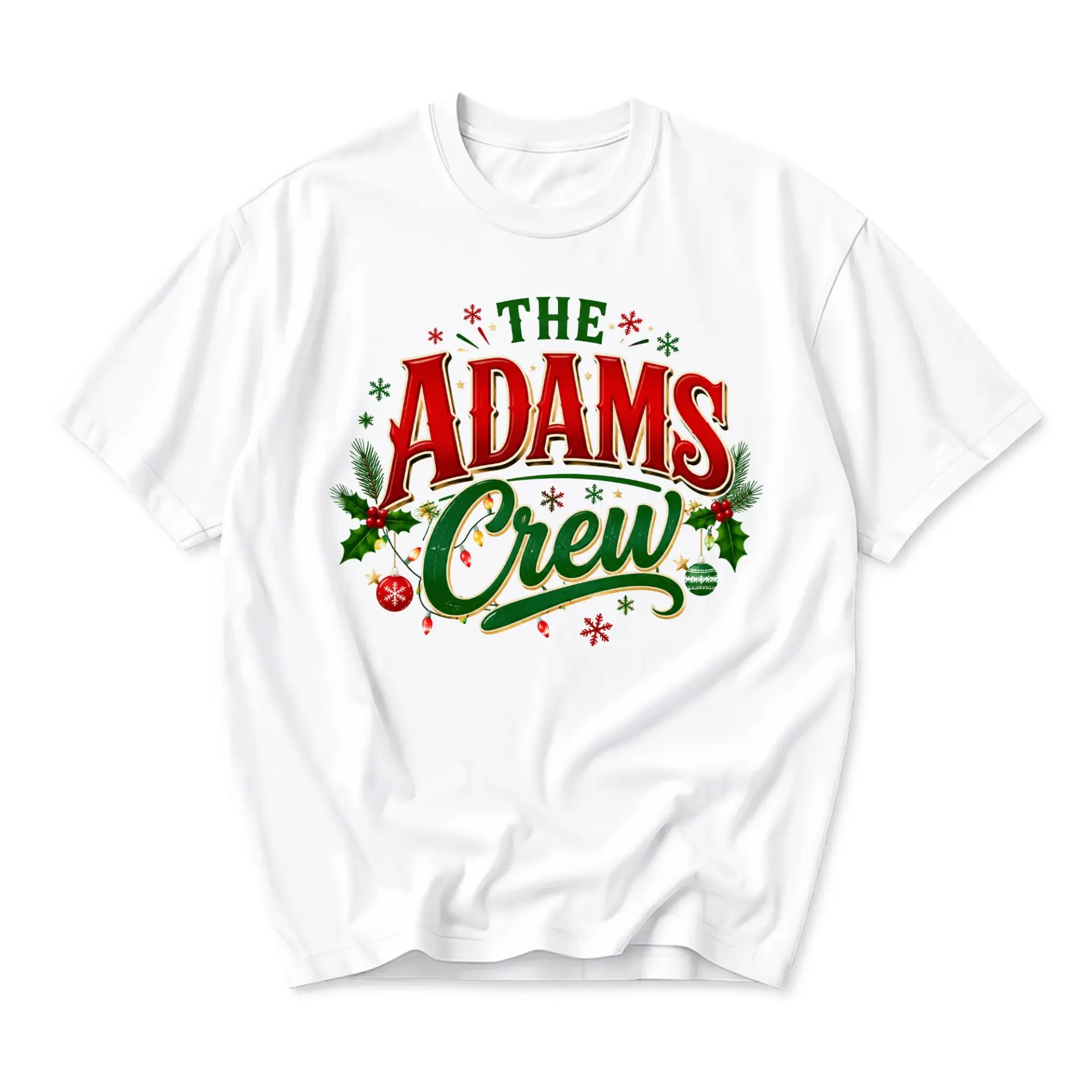 Graphic Tee the Crew Christmas Holiday T-Shirt Custom Festive Apparel for