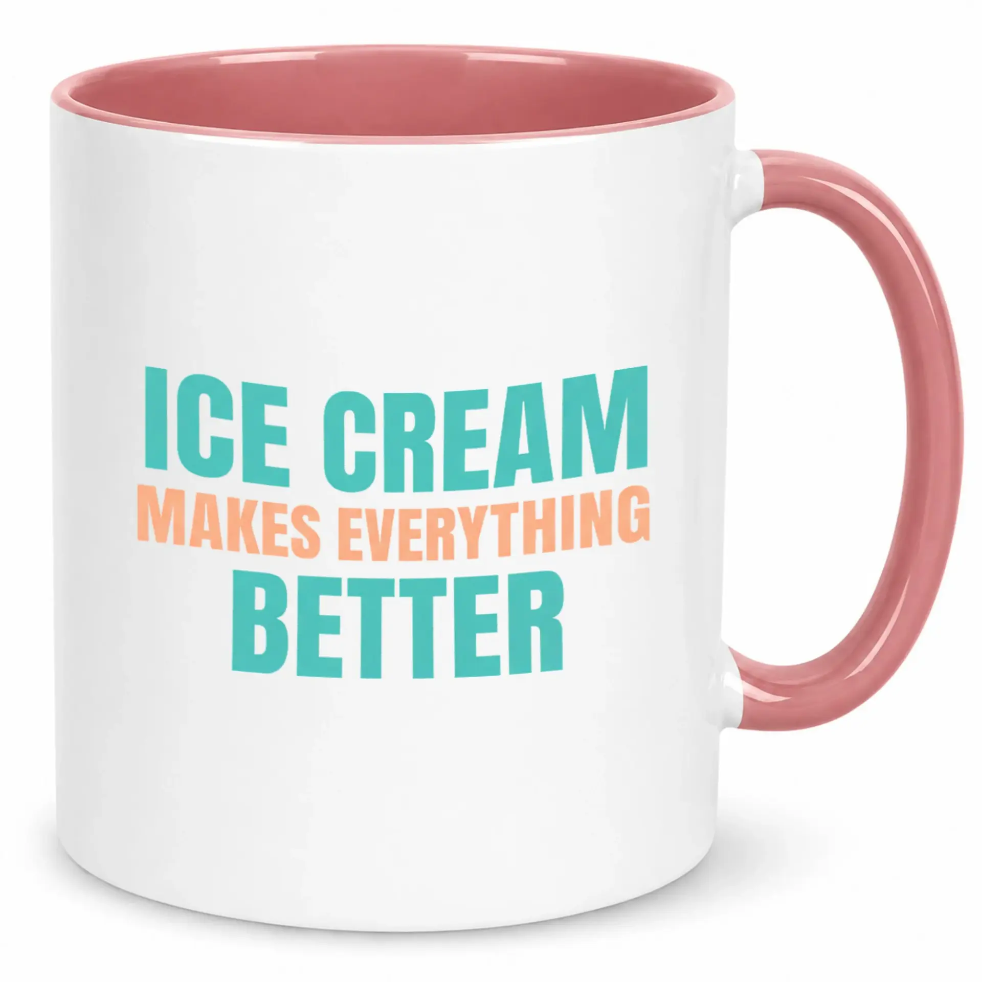 Funny Ice Cream Quote Coffee Mug, Ceramic Drinkware for Hot Beverages, Unique Gift Idea for Ice Cream Lovers and Dessert Enthusiasts