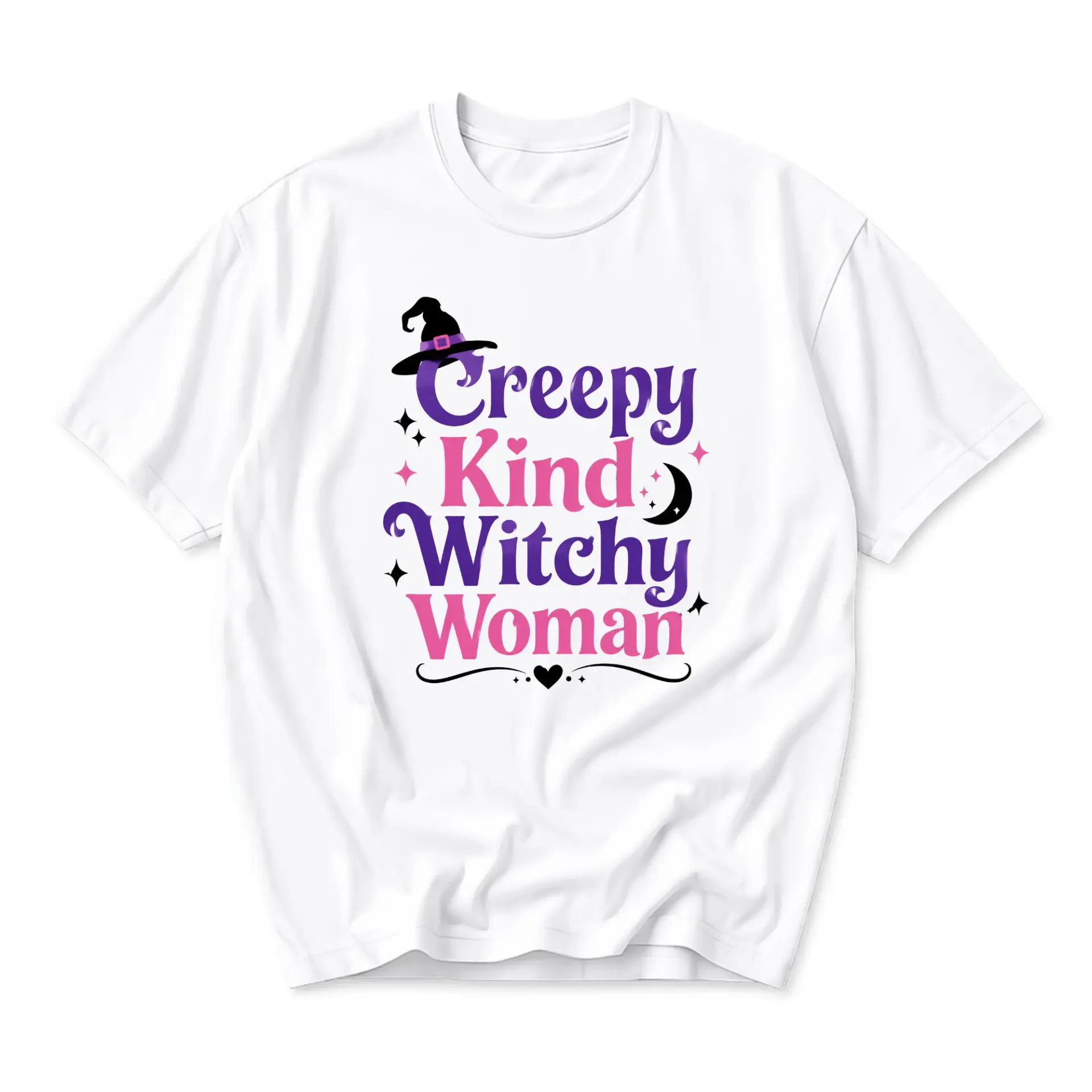 Funny Shirt Creepy Kind Witchy Woman Graphic Tee Unisex Casual Apparel for Everyday Wear and Seasonal Style Comfort