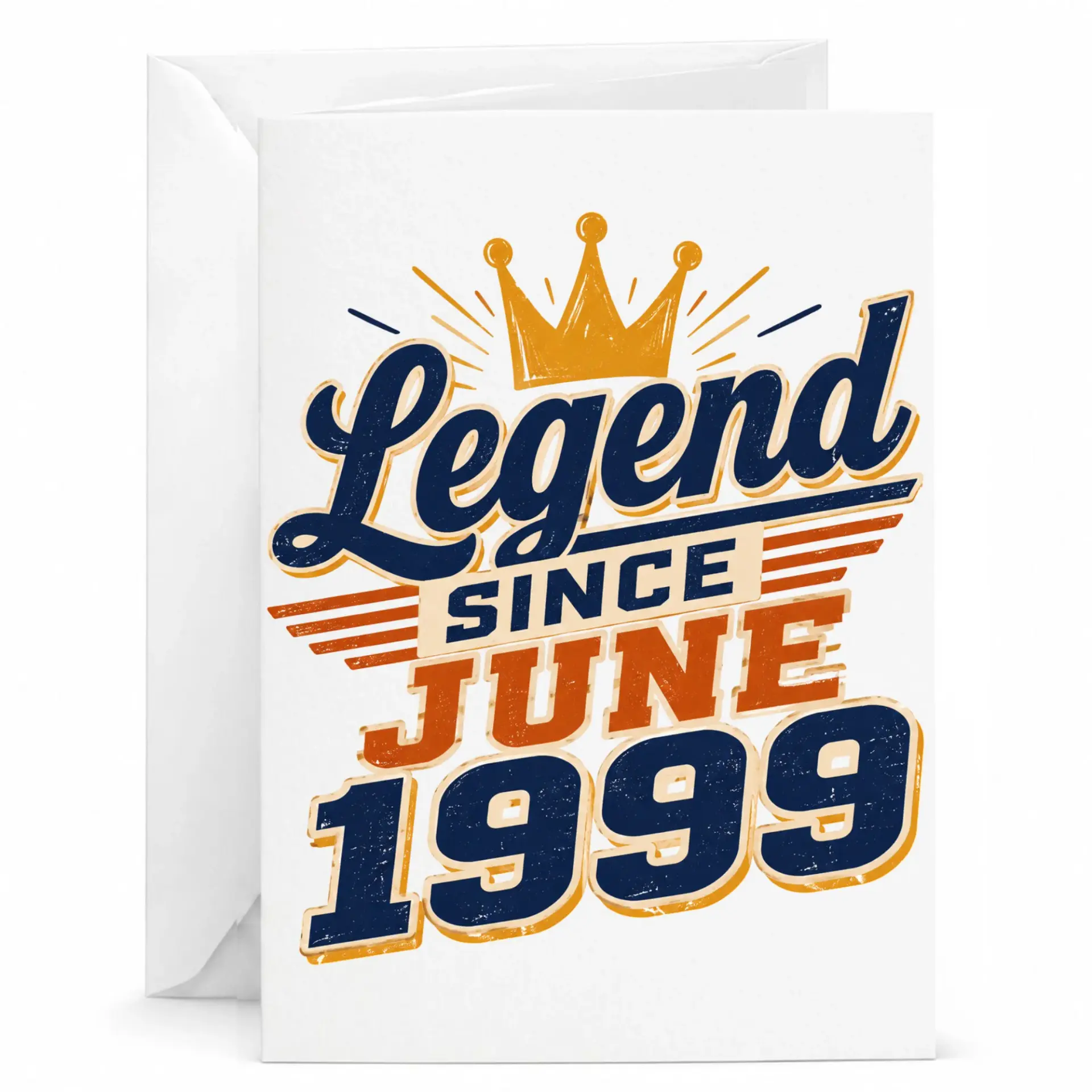 Greeting Card Legend Since June 1999 Birthday Stationery Gift for Milestone Celebration and Vintage Anniversary