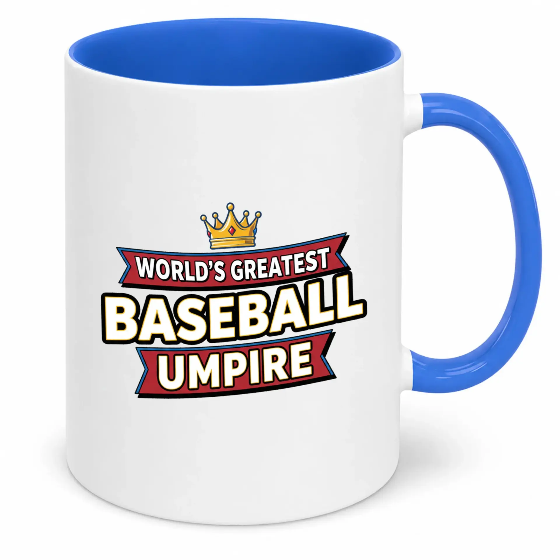 Coffee Mug for 's Greatest Baseball Umpire Ceramic with Blue Handle Gift Sports Fans & Officials