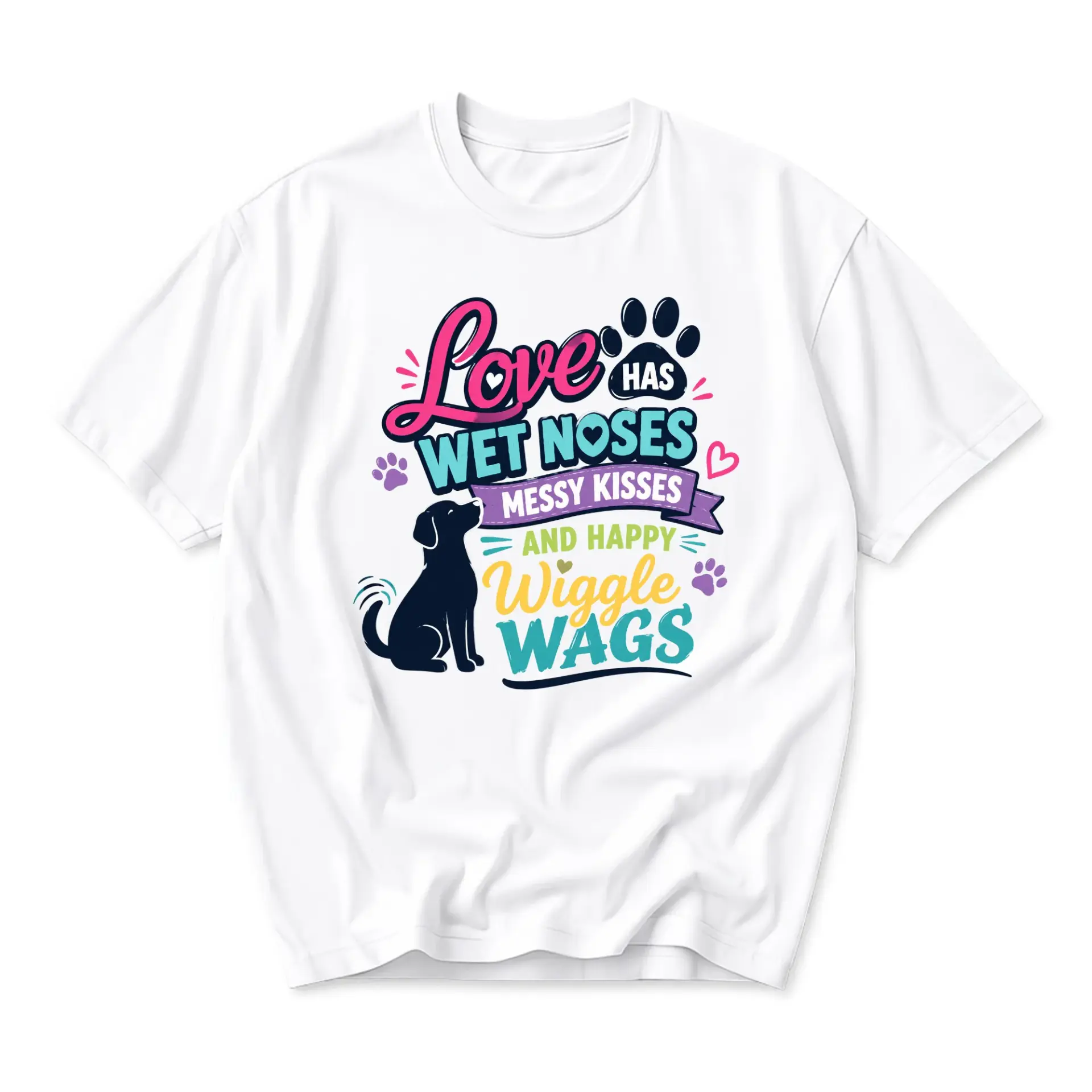 Funny Shirt Love Has Wet Noses Messy Kisses and Happy Wags Graphic Tee