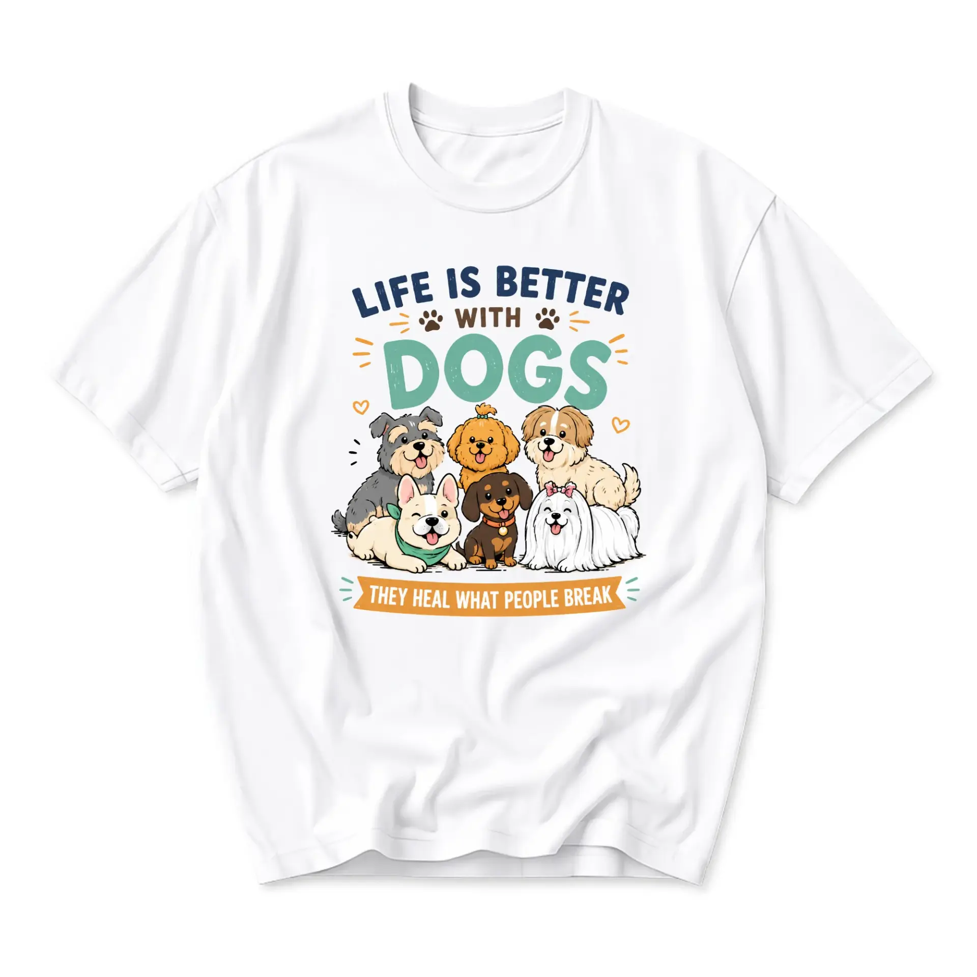 Funny Shirt Life Is Better with Graphic Tee Cute Puppy Illustration Unisex