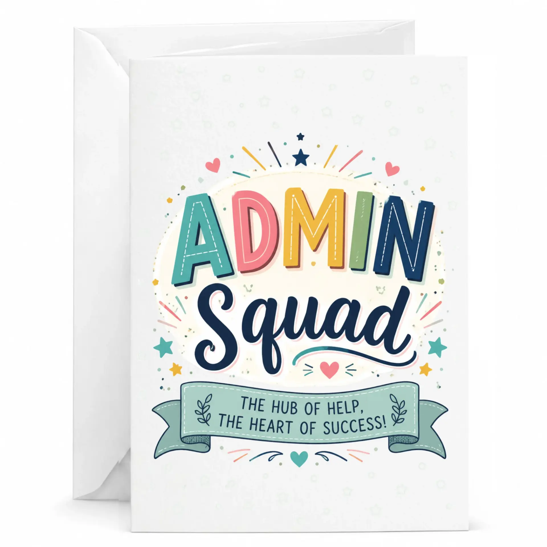 Greeting Card Admin Squad Appreciation for Office Staff the of Heart of Note