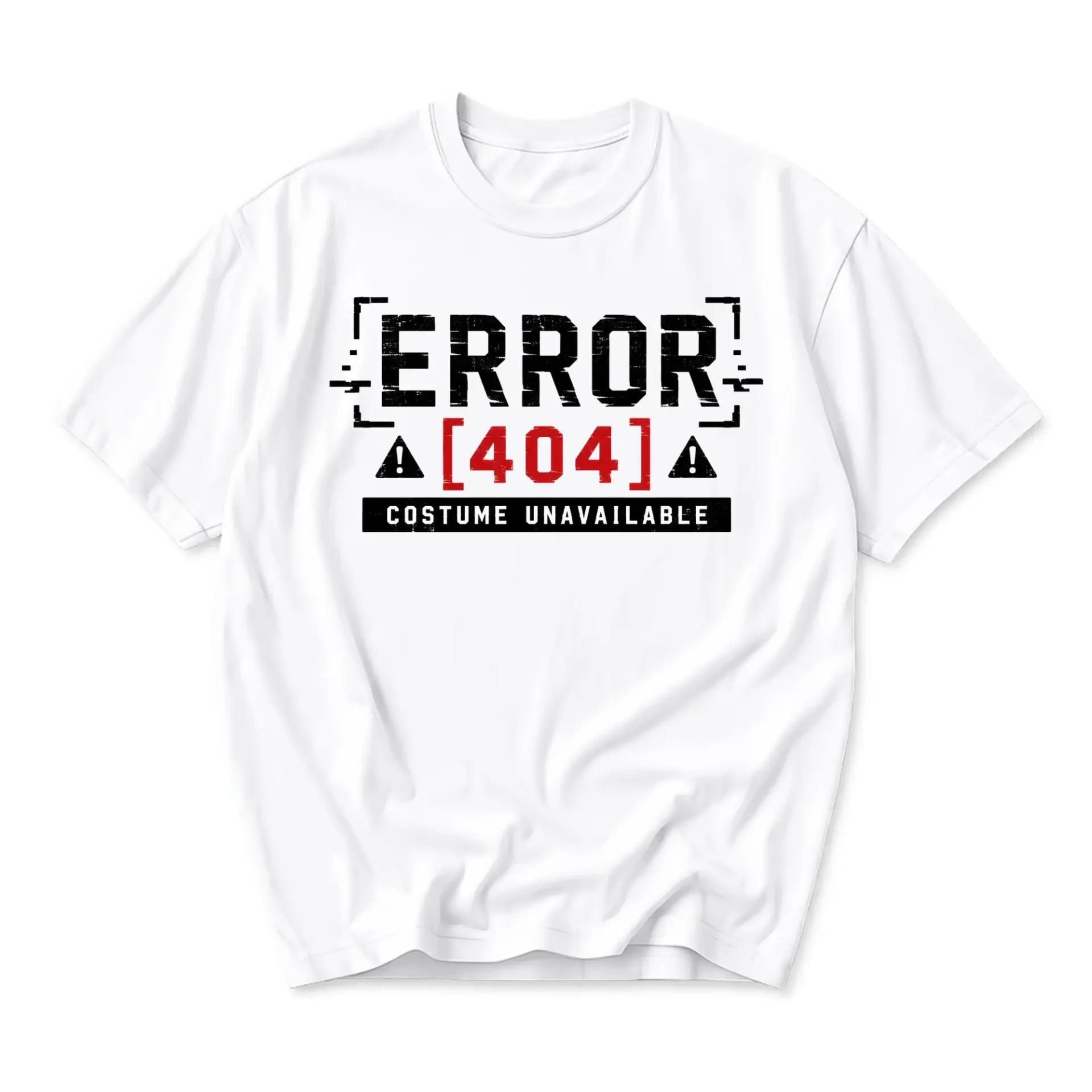 Funny Shirt Error 404 Costume Unavailable Unisex Graphic Printed T-Shirt Casual Short Sleeve Crew Neck Top for Adults