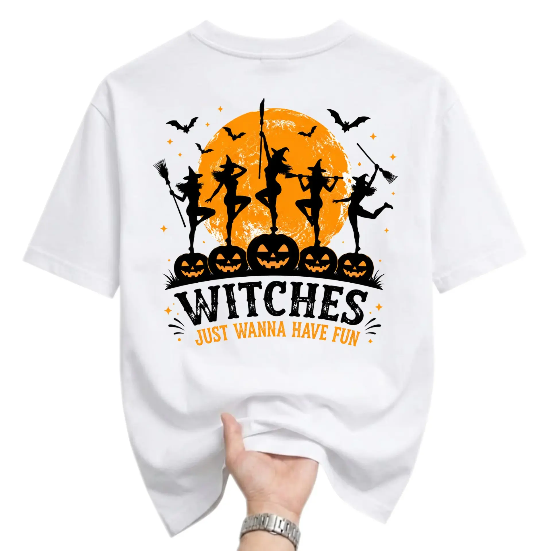 Funny Shirt Witches Just Wanna Have Fun Graphic Tee Unisex Casual Apparel for Halloween Party and Everyday Outfit Wear