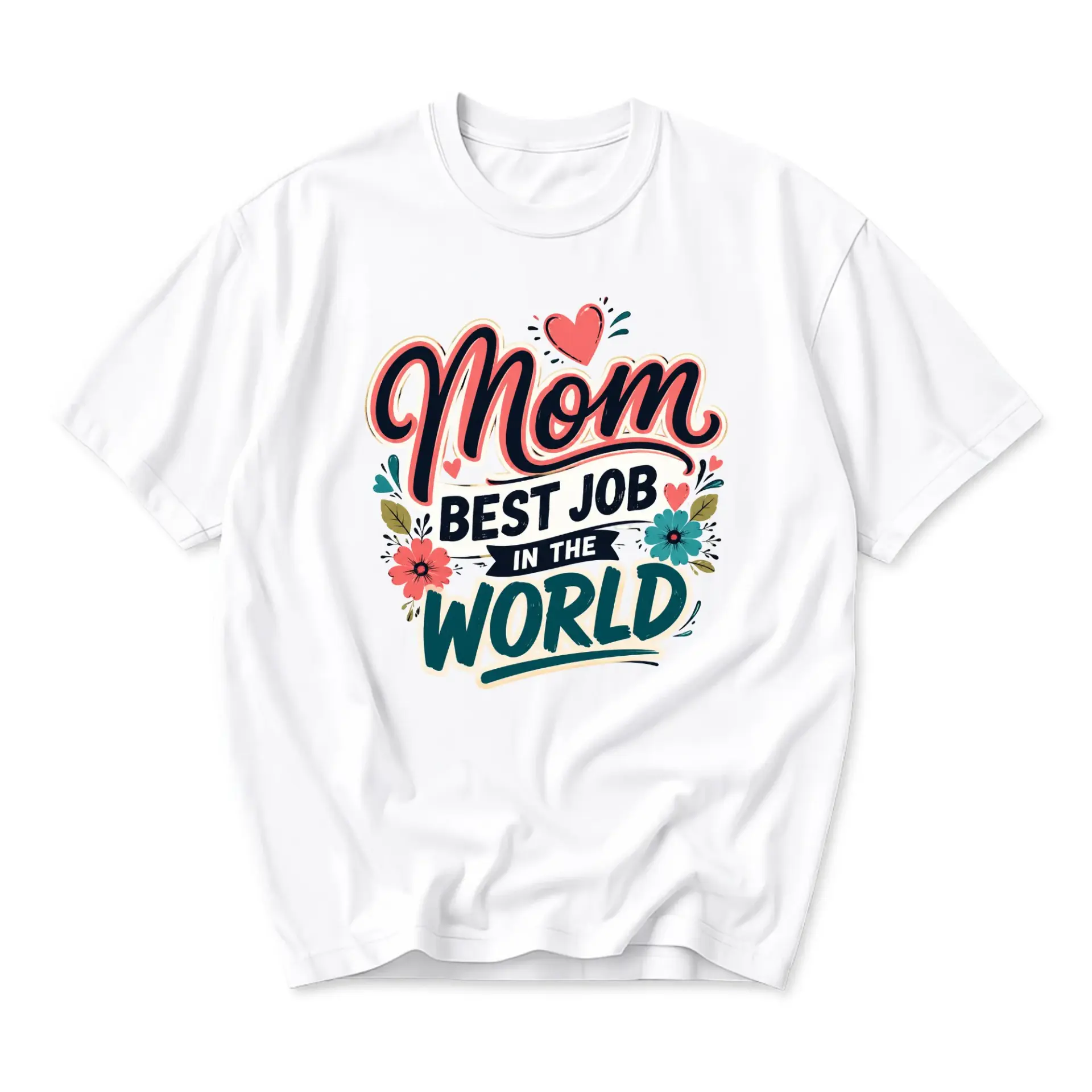 Graphic Tee Mom Best Job in the World Shirt Unisex Crew Neck Short Sleeve Casual Cotton Blend Apparel for Daily Wear