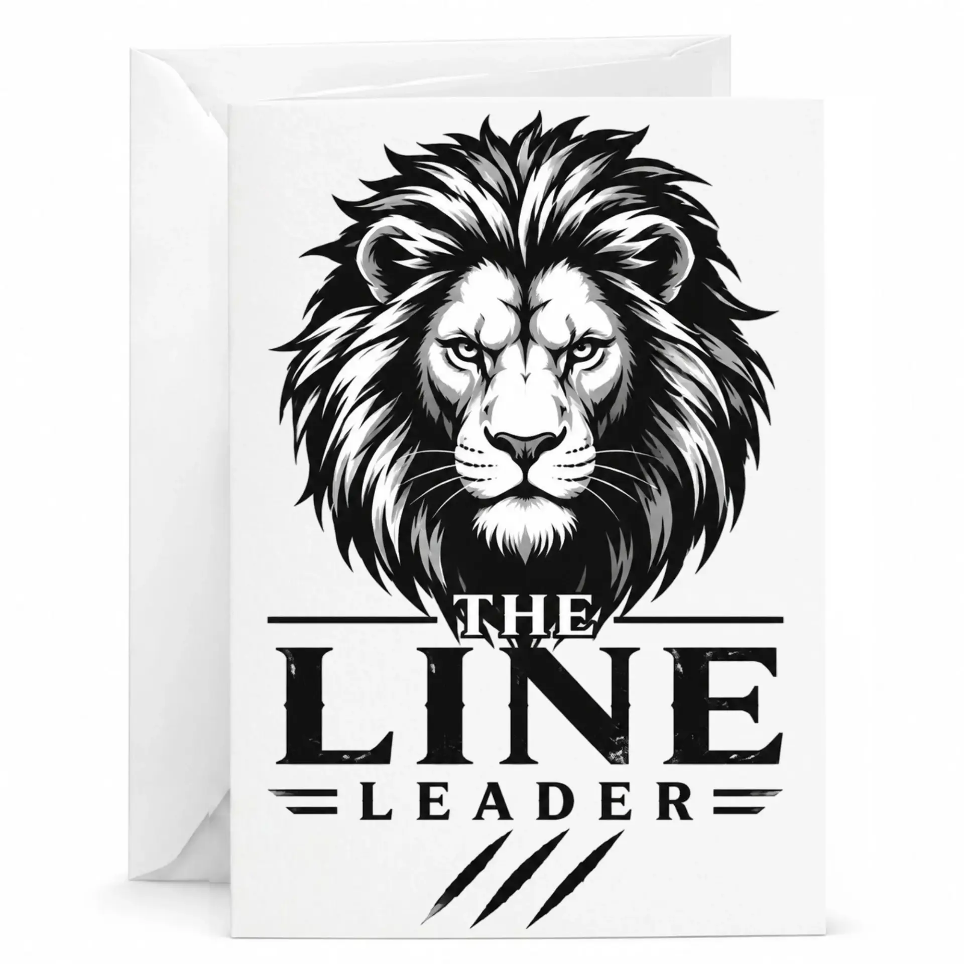 Greeting Card the Lion Leader Design Professional Matte Finished Folded Card with Matching Envelope for All Occasions