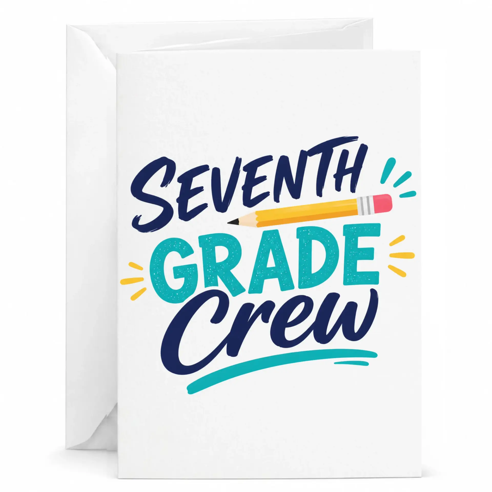 Greeting Card Seventh Crew Educational Appreciation Stationery Note for and Achievement