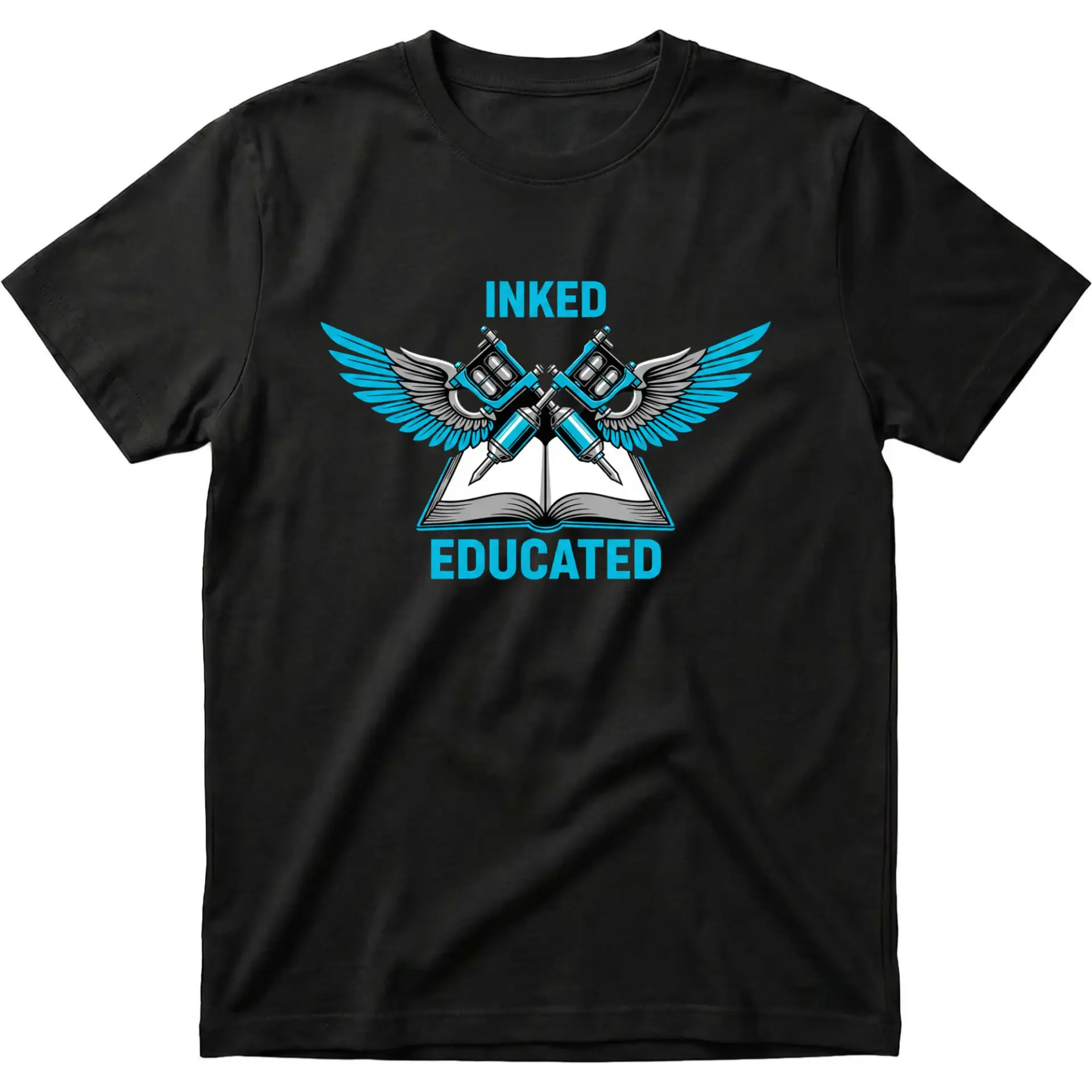 Graphic Tee Inked and Educated Design Unisex Casual Crew Neck T-Shirt for Everyday Style Comfort