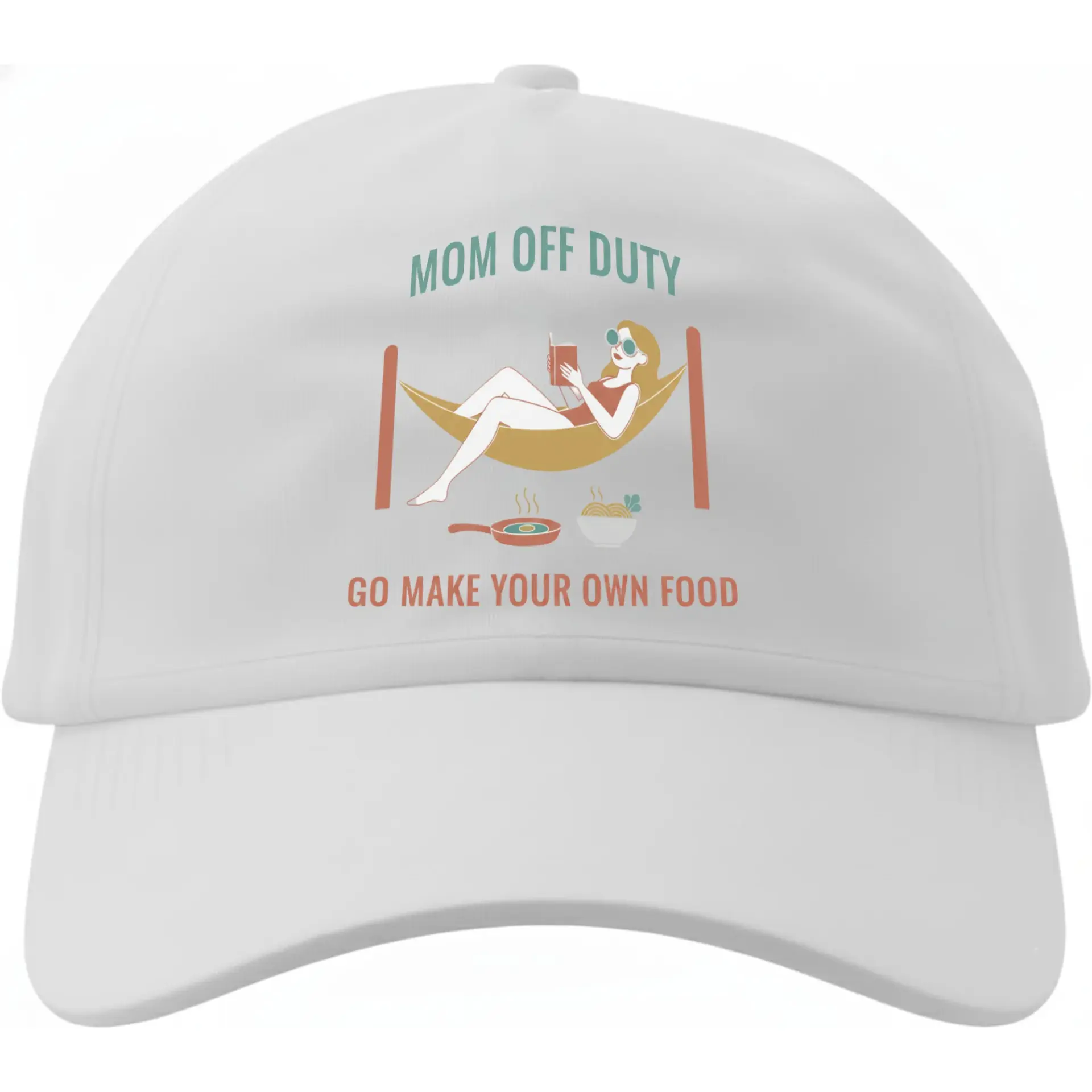 Dad Hat Mom Off Duty Go Make Your Own Food Graphic Baseball Cap Adjustable Cotton Low Profile Sun Protection Headwear