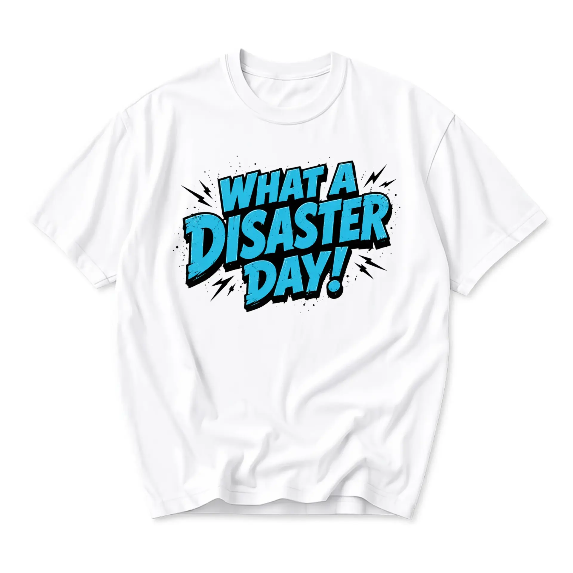 Funny Shirt What a Disaster Day Graphic Tee Casual Unisex Crew Neck Short Sleeve Cotton Blend Apparel for Everyday Wear