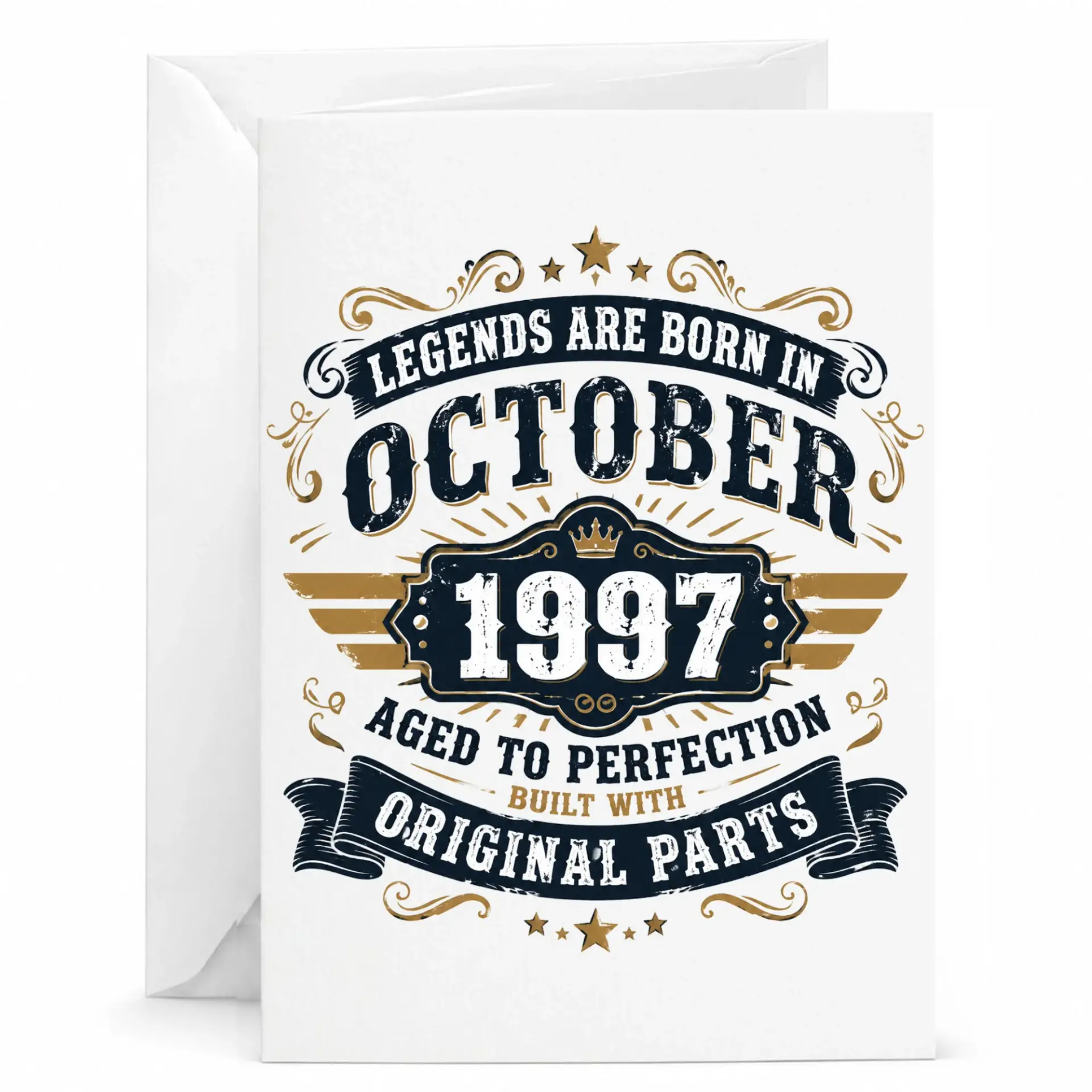 Birthday Card Legends Are Born in October 1997 Aged to Perfection Greeting Card for Birthday Anniversary Milestone Event