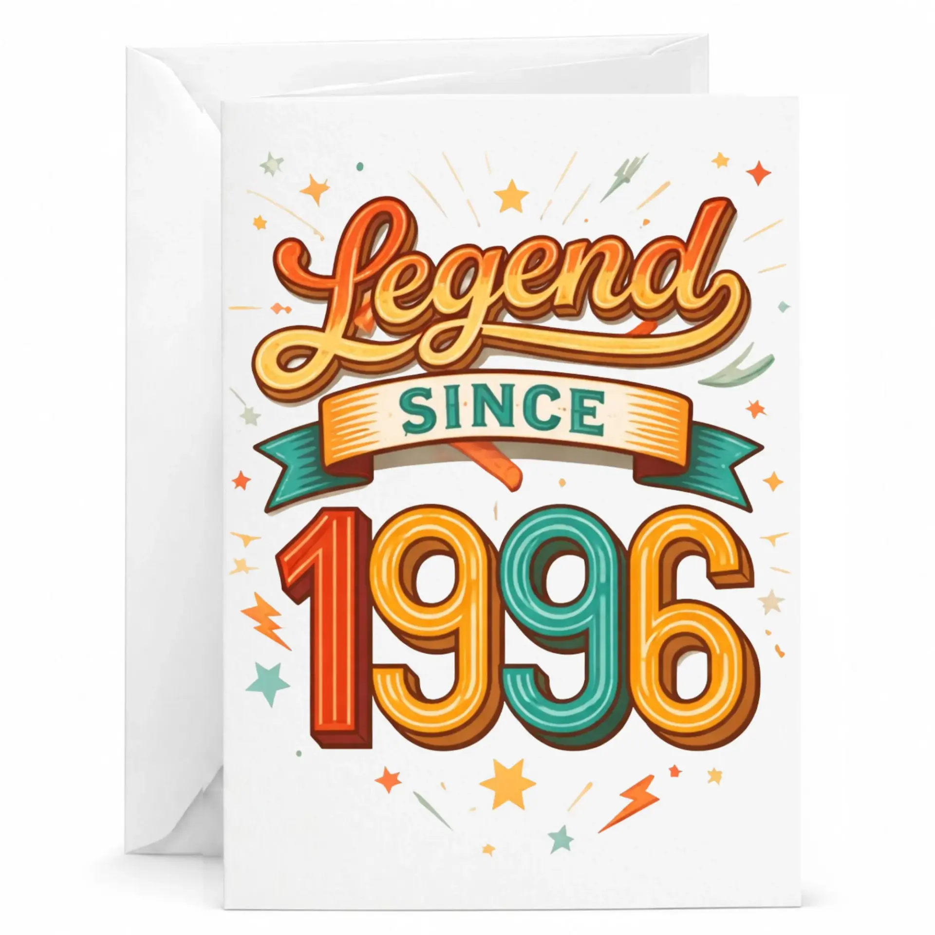 Birthday Card Legend Since 1996 Retro Vintage Style Greeting Card for Birthday Celebration Milestone Anniversary