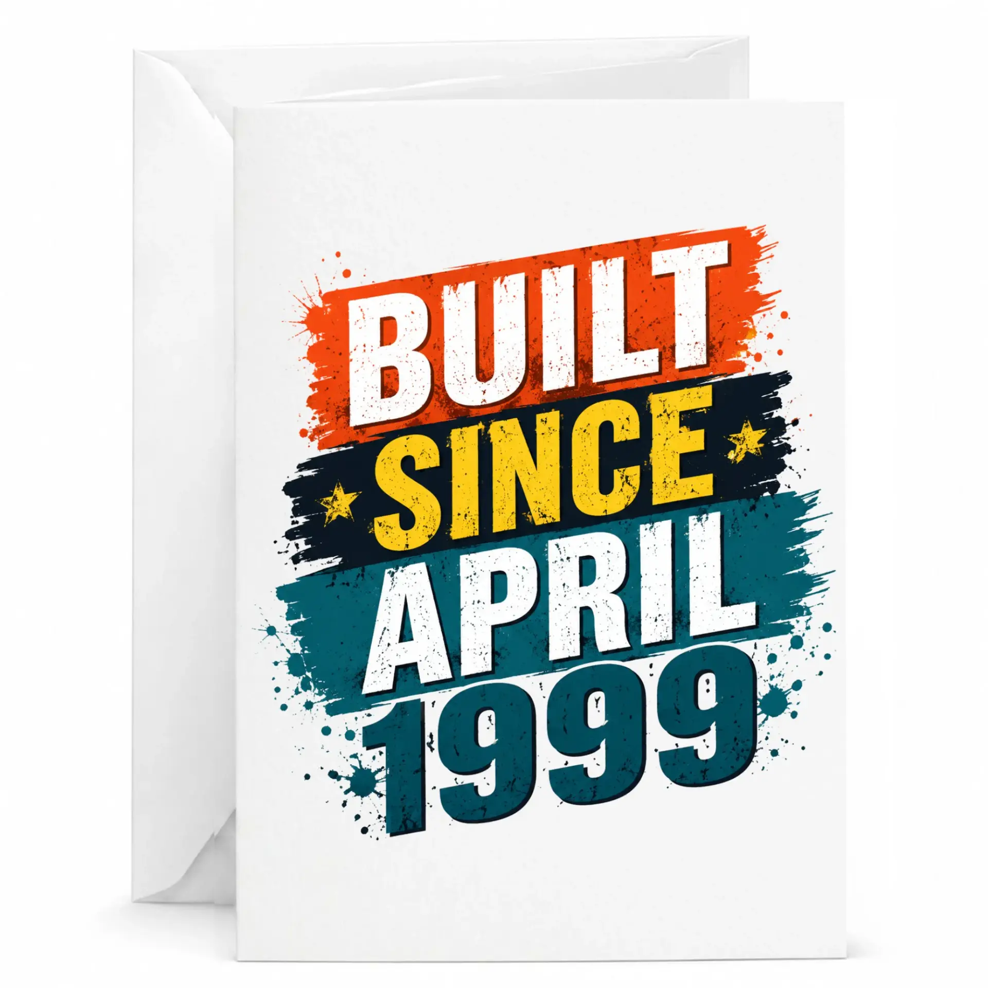 Greeting Card Built Since April 1999 Vintage Style Birthday Milestone Commemorative Anniversary Celebration Note