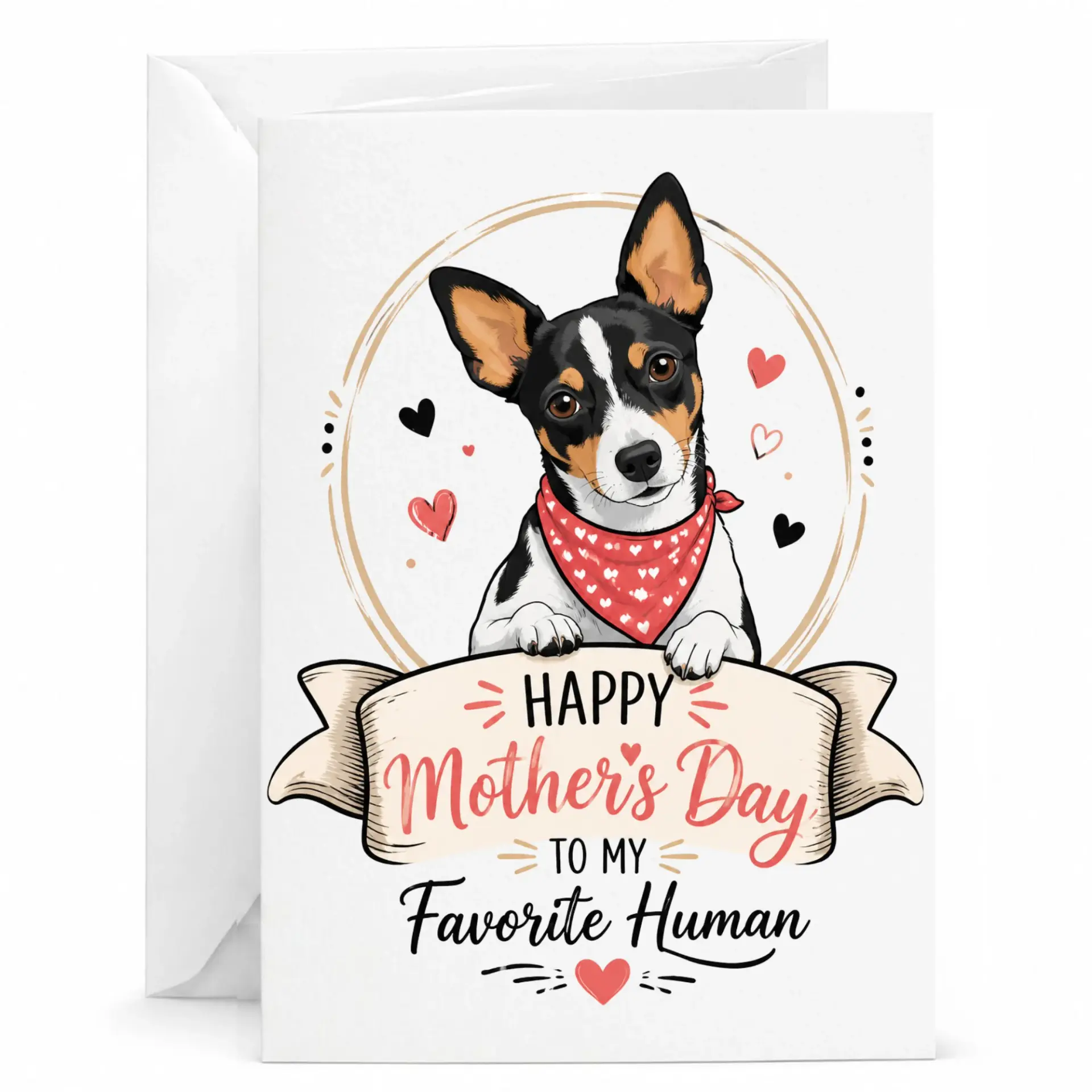 Funny Dog Mother's Day Greeting Card Happy Favorite 5x7 with Envelope for Pet Lovers