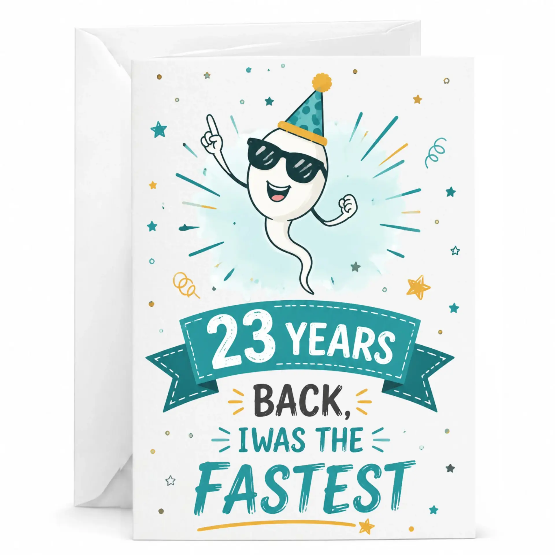 Funny Birthday Card 23 Years Back I Was the Fastest Humorous Milestone Greeting Card for Turning Twenty Three Years Old