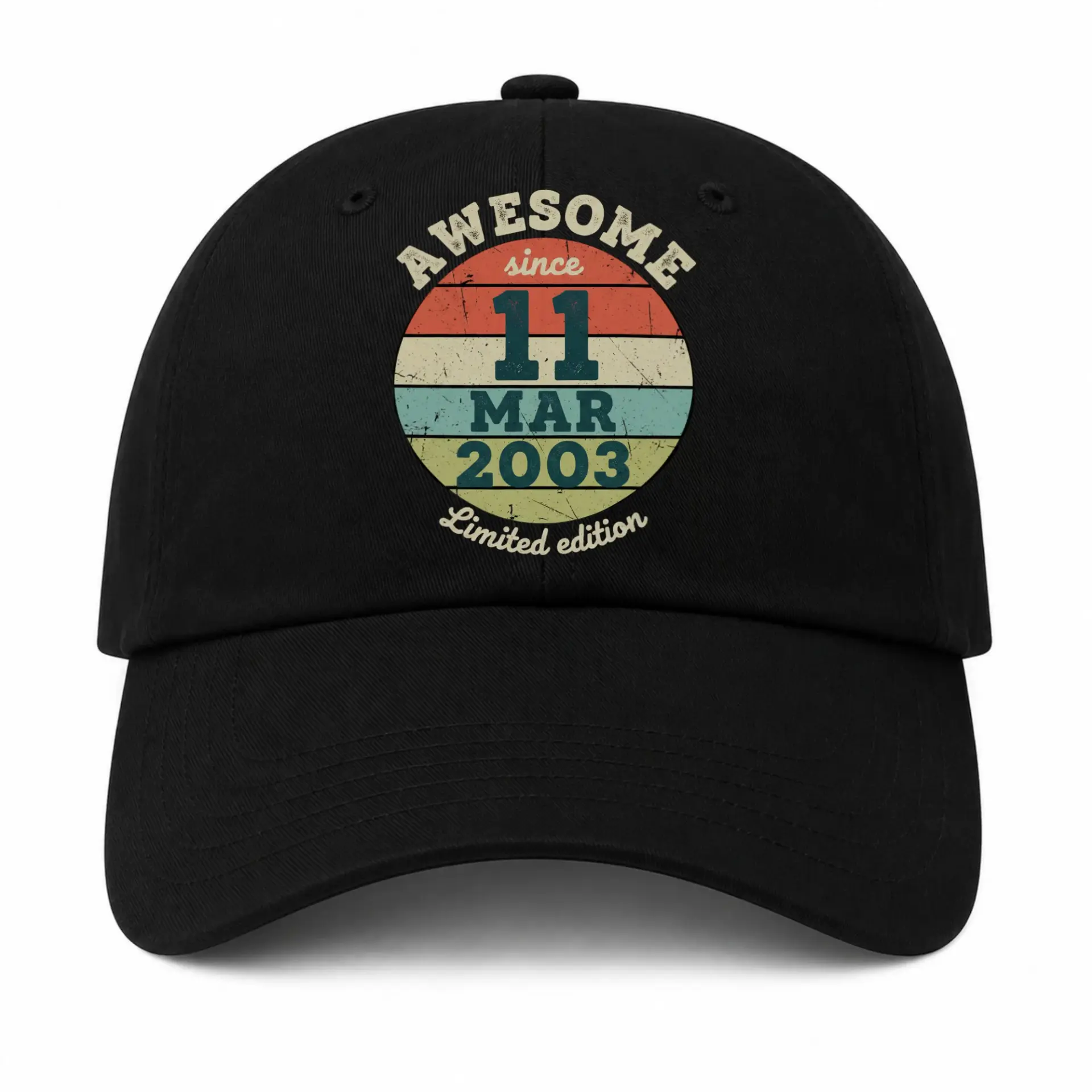 Baseball Cap Awesome Since March 2003 Vintage Sunset Graphic Dad Hat
