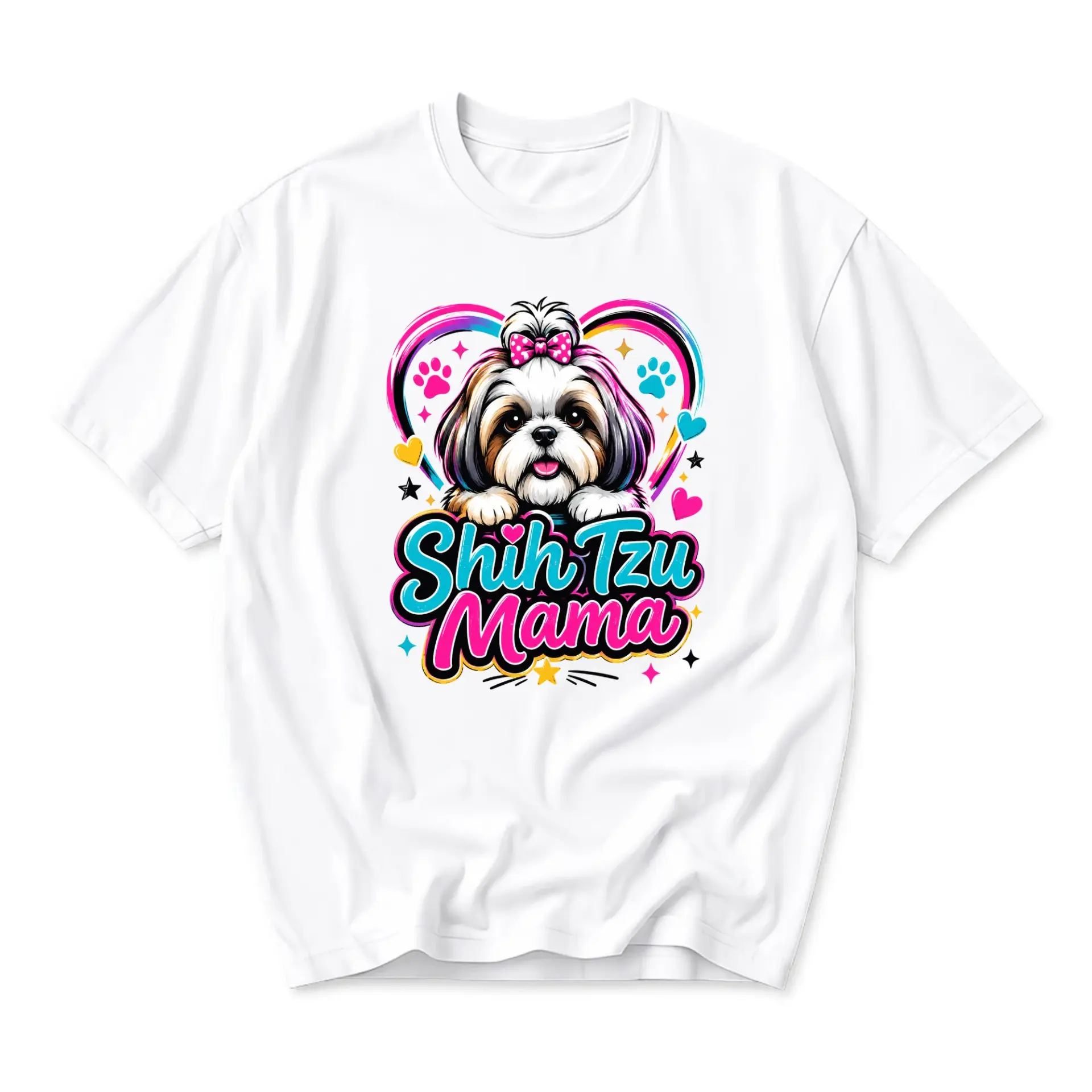 Graphic Tee Shih Tzu Mama Lover Unisex Cotton T-Shirt Casual Everyday