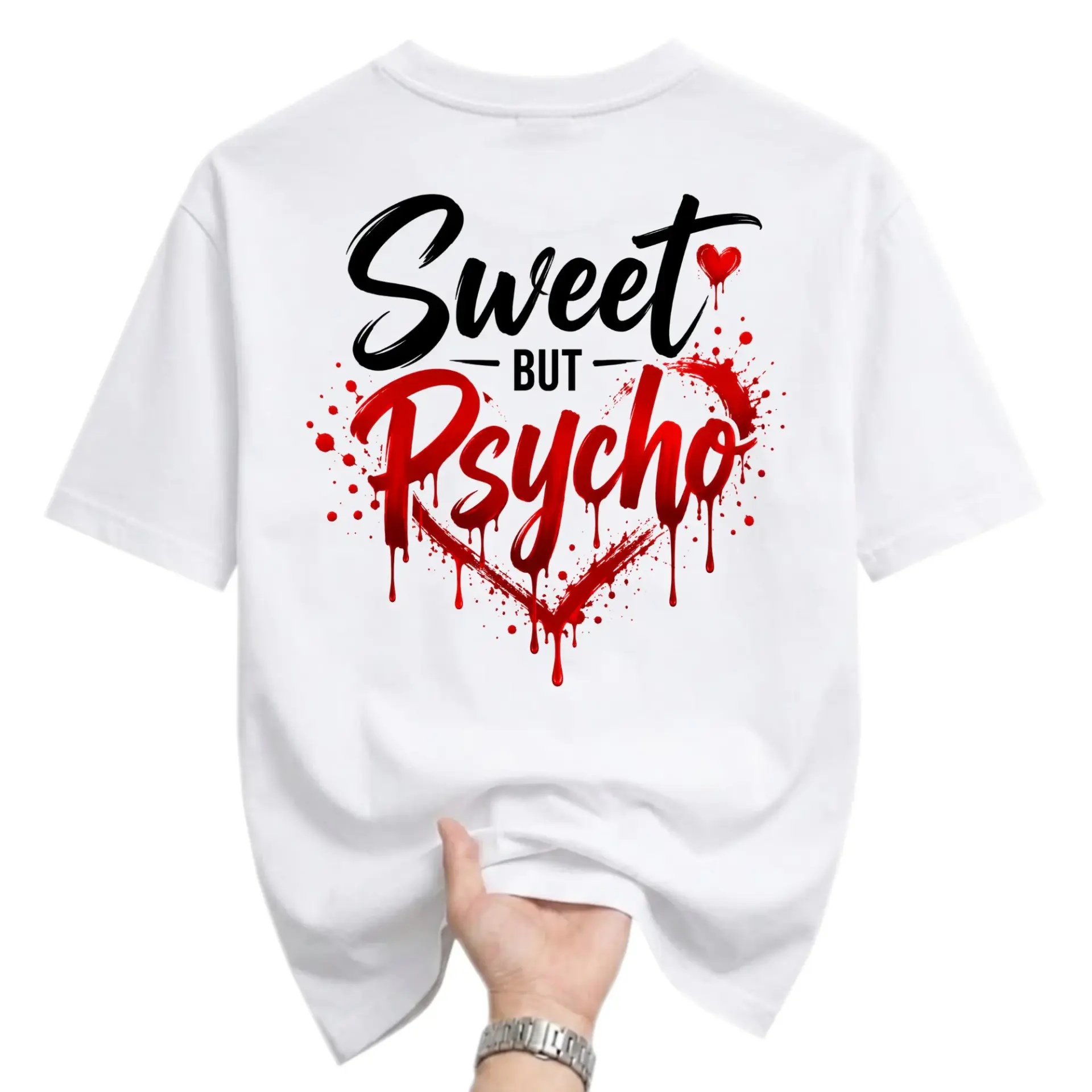Funny Shirt Sweet but Psycho Graphic Tee Unisex Cotton Blend Casual Crew Neck Top for Everyday Self Expression Wear