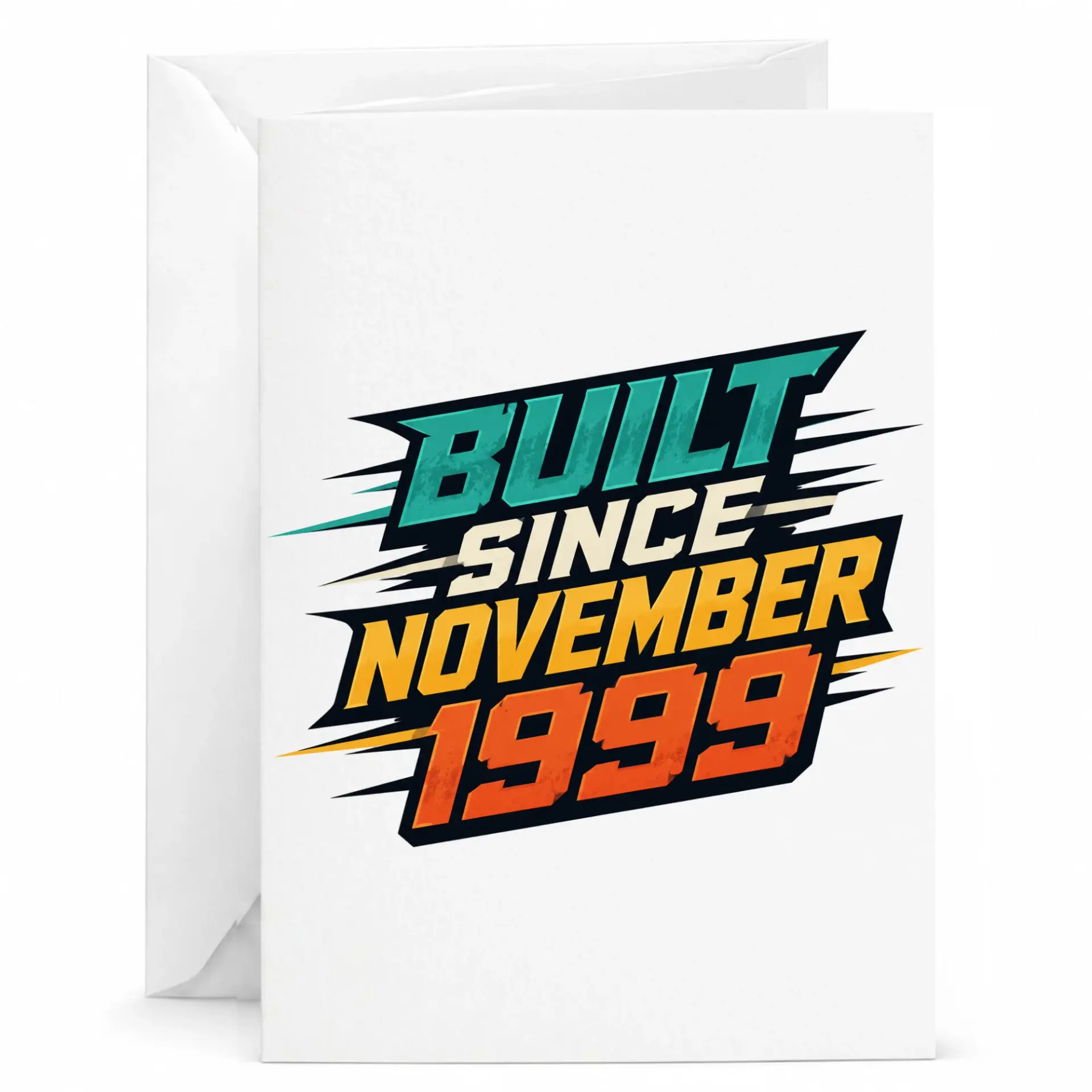 Birthday Card Built Since November 1999 Vintage Style Greeting Card for Milestone Celebration and Personal Wishes