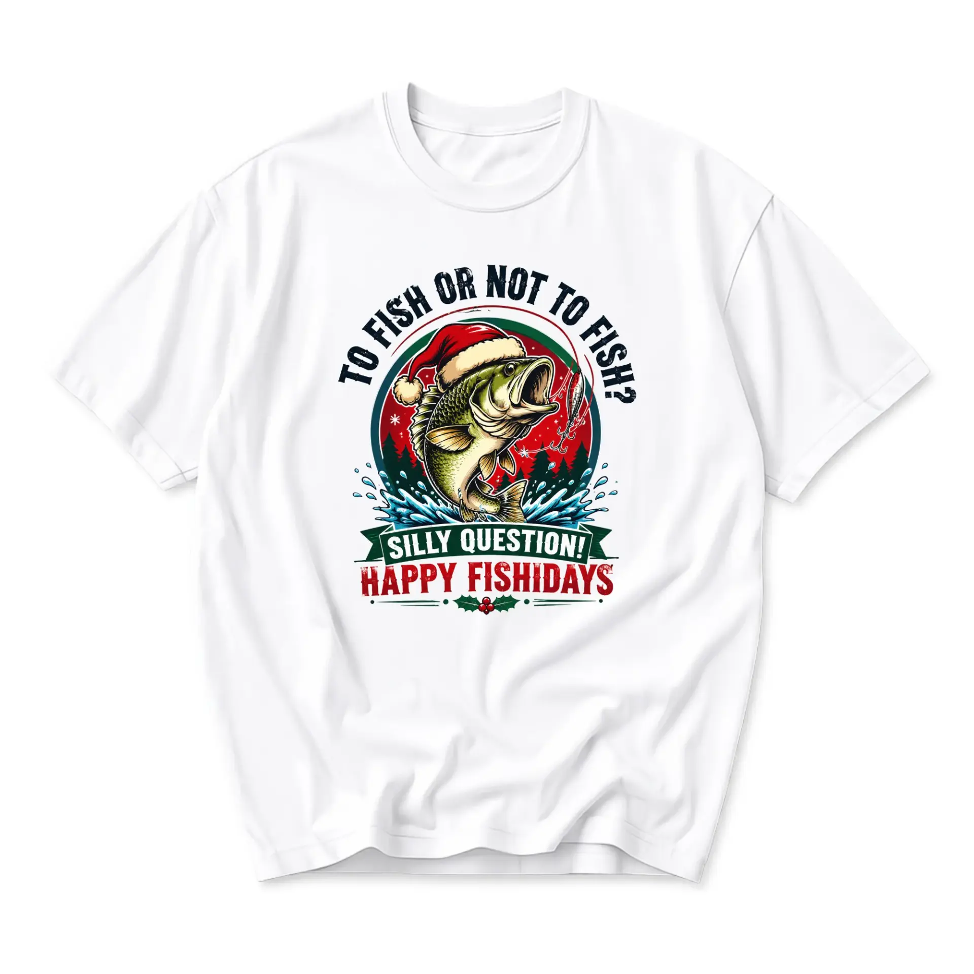 Funny Shirt to Fish to Graphic Tee Unisex Crew Neck Short Sleeve Casual Cotton Blend Holiday Apparel