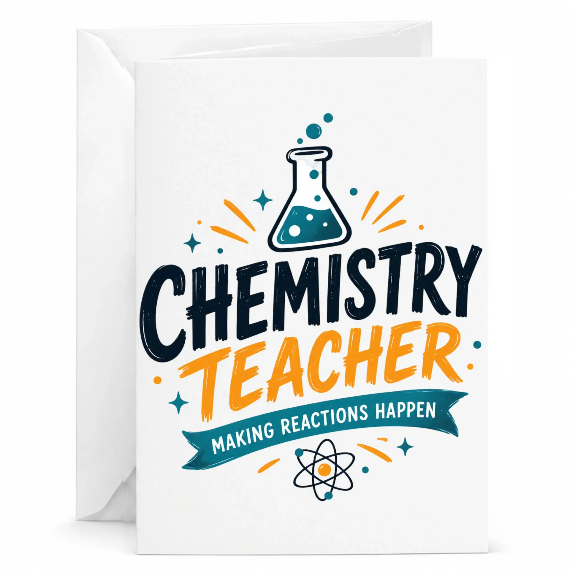 Funny Chemistry Teacher Greeting Card Making Theme Professional Appreciation Note Stationery