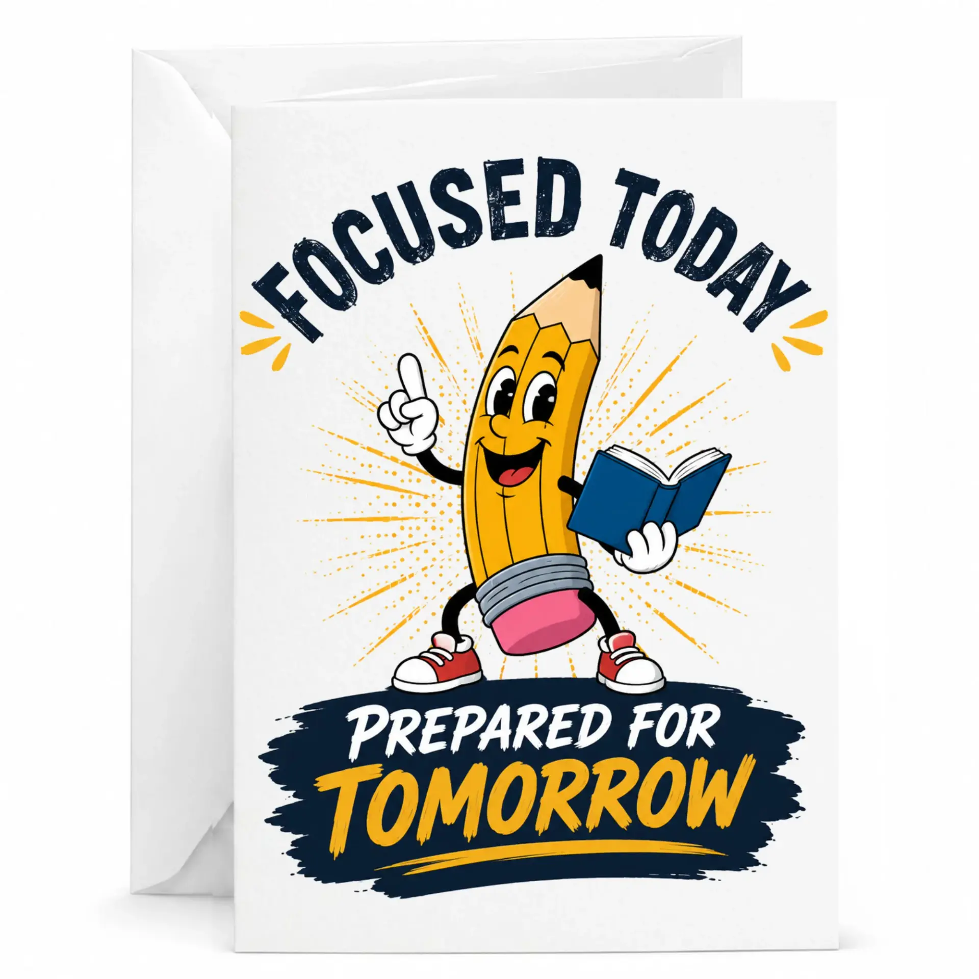 Funny Encouragement Greeting Card Today Prepared for Tomorrow Design with Character Art Motivation