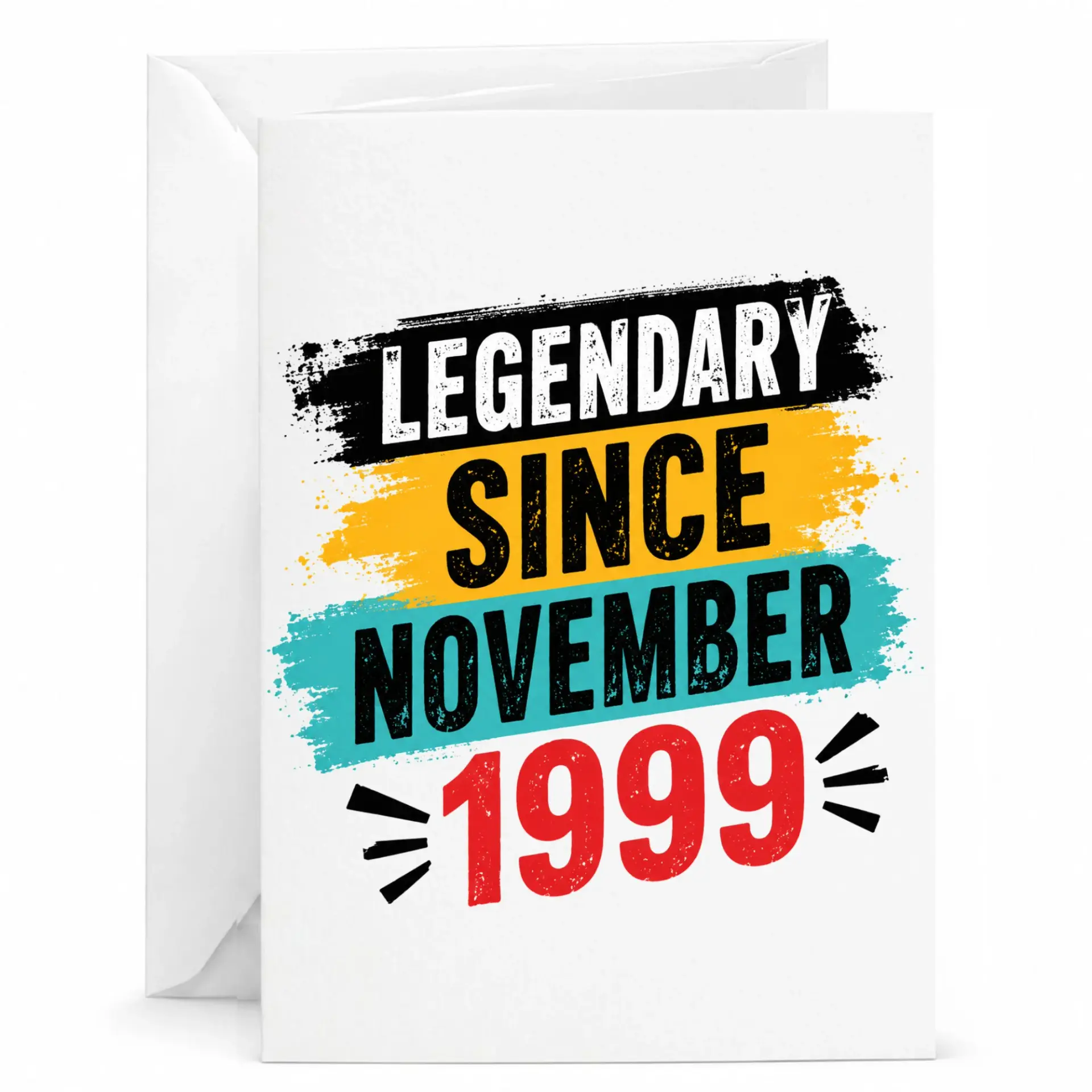 Birthday Card Legendary Since November 1999 Vintage Style Greeting Card for Milestone Birthday Celebration