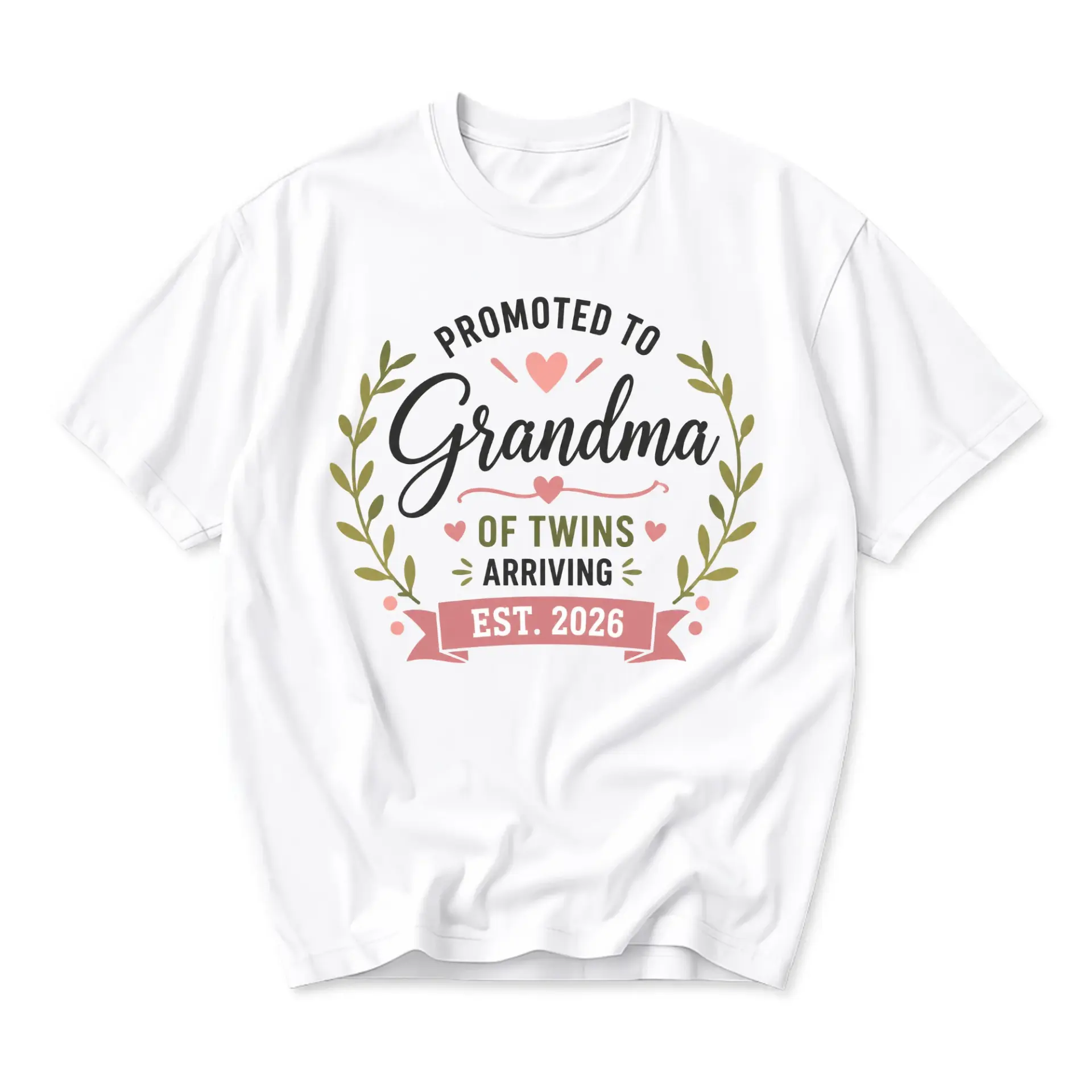 Graphic Tee Promoted to Grandma of Arriving Est 2026 Unisex Crew Neck Short