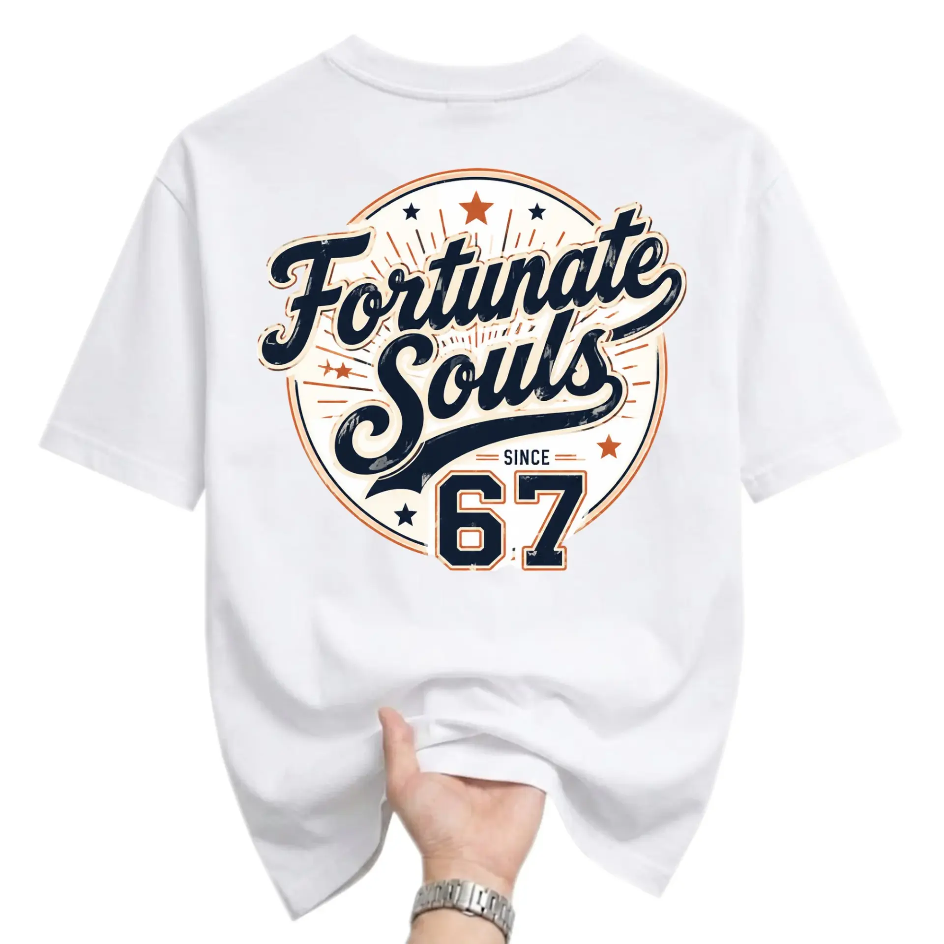 Graphic Tee Fortunate Souls Since 67 Retro Style Unisex Crew Neck Short Sleeve Cotton Casual Everyday Apparel