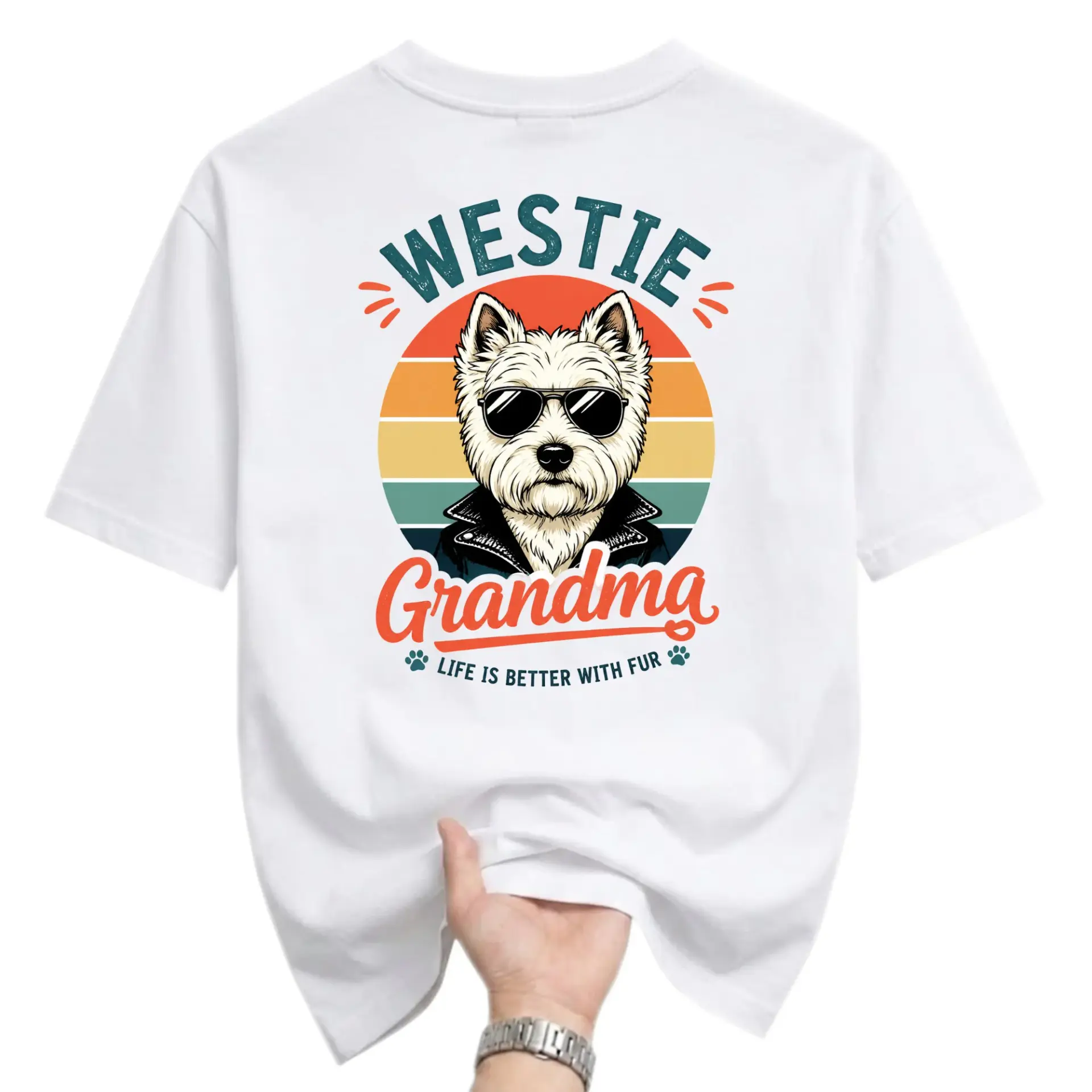 Graphic Tee Westie Grandma Retro Style Dog Lover Unisex Shirt Cool Pet