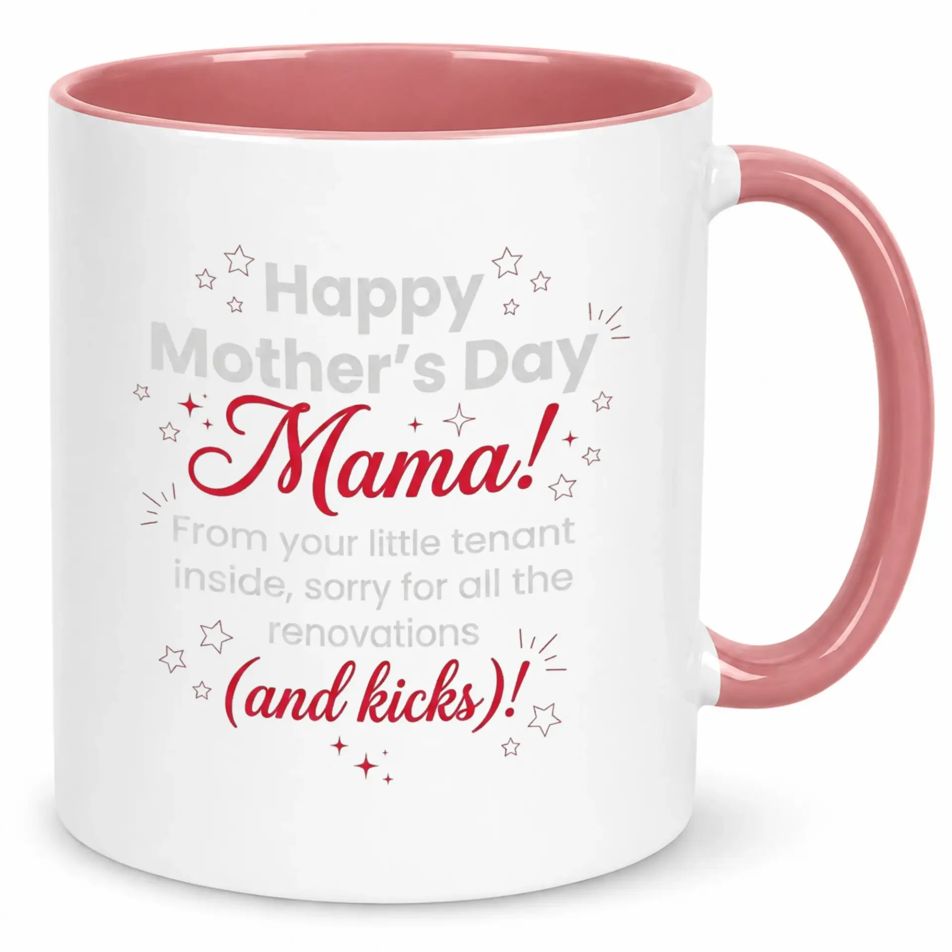 Funny Mother's Day Ceramic Coffee Mug for Expectant Moms Mama Pregnancy Humorous Gift Cup with "little Tenant" Design