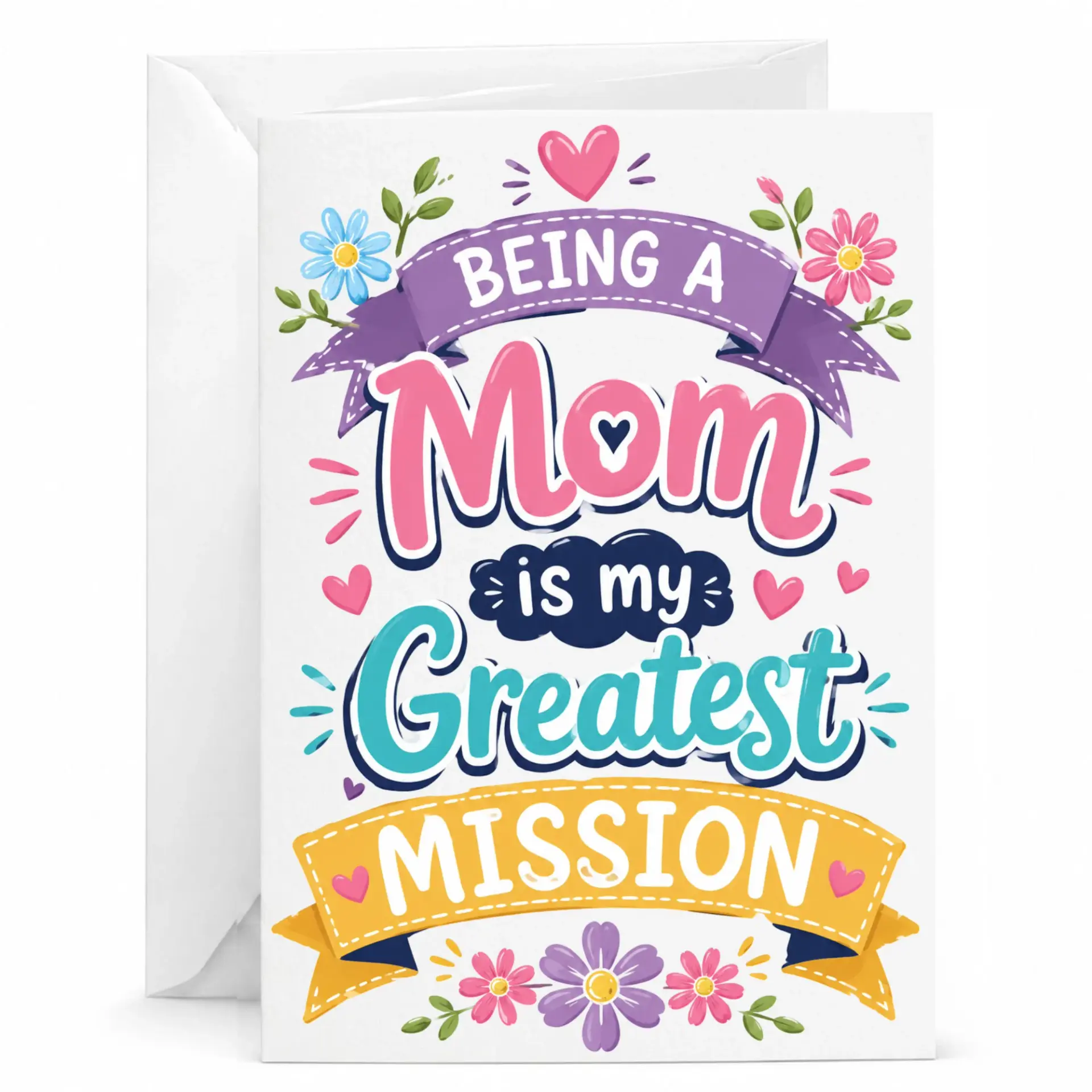 Greeting Card Being a Mom Is My Greatest Heartfelt Floral Design for Mother's Day and Special Occasions