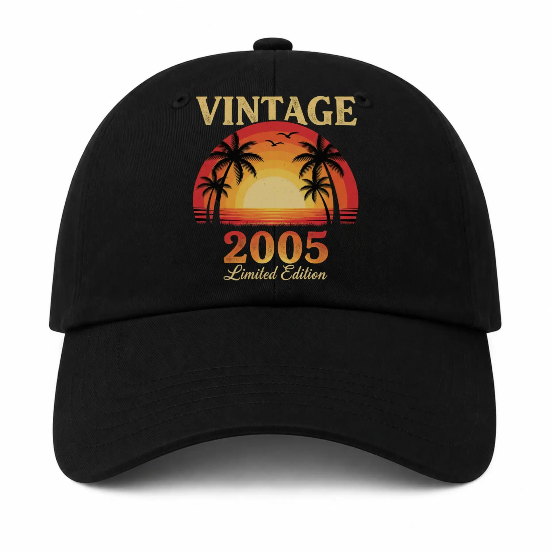 Baseball Cap Vintage 2005 Birthday Gift Retro Sunset Beach Palm Tree Hat