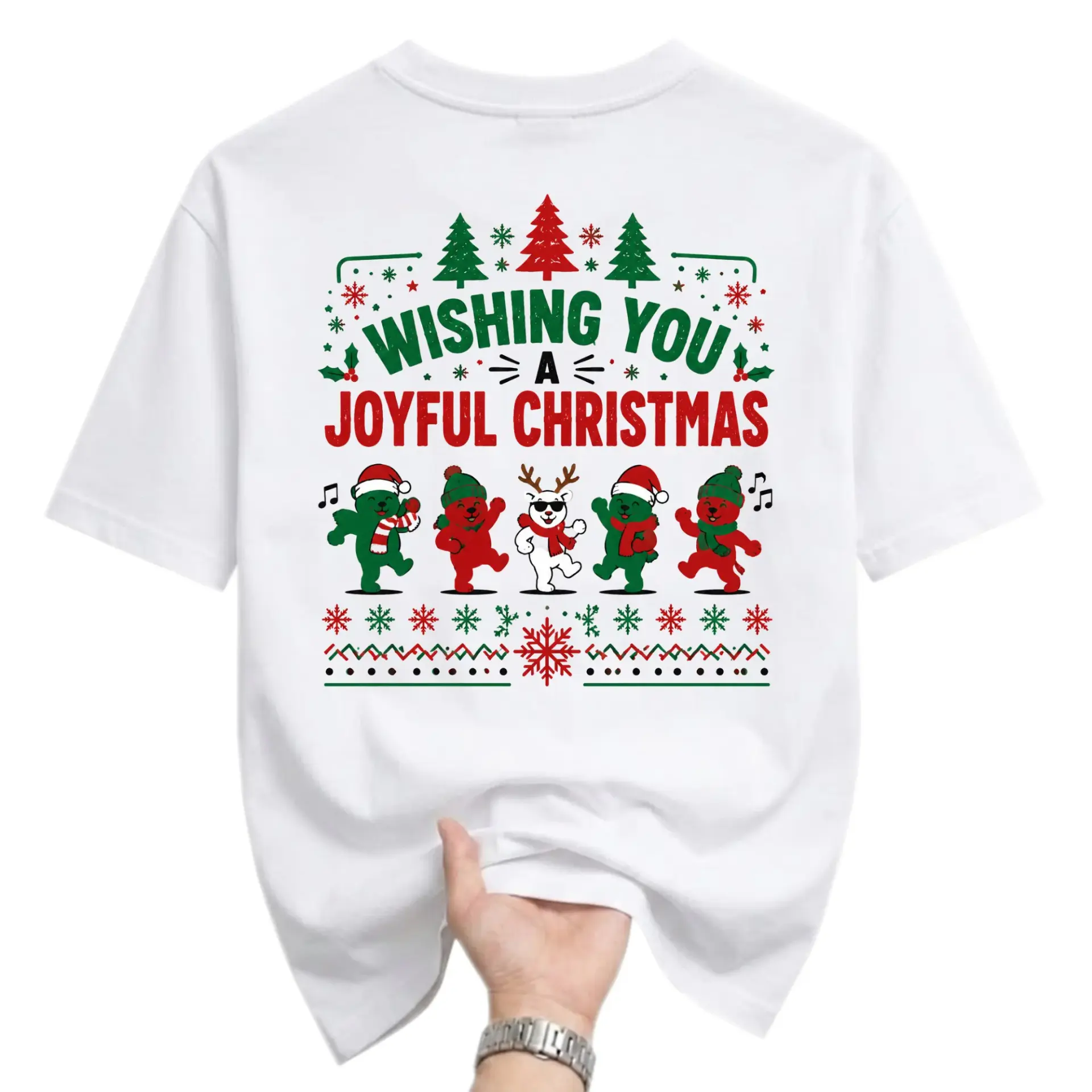 Graphic Tee Wishing You a Joyful Christmas Dancing Festive Holiday Unisex